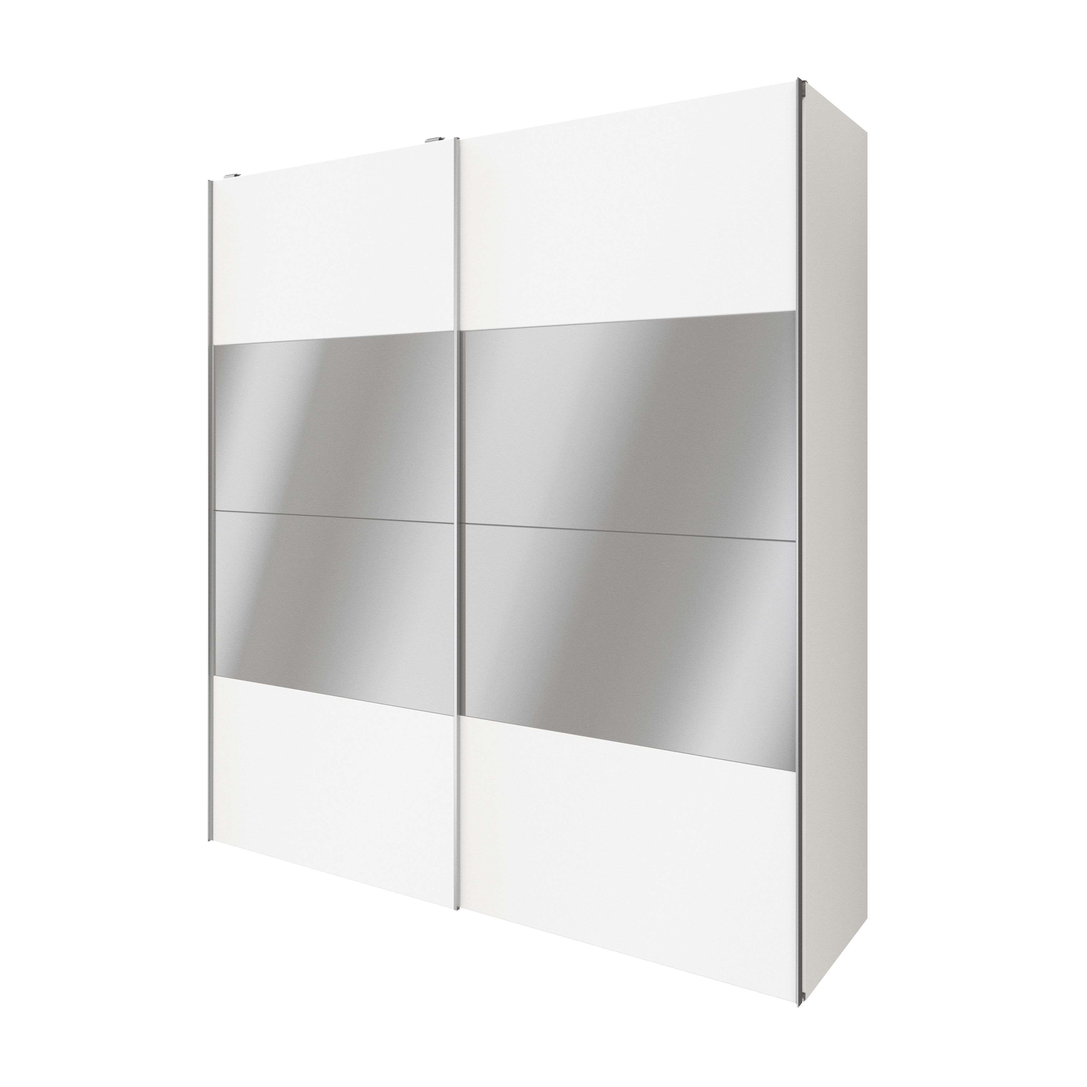 GoodHome Atomia Matt white Particle board Mirrored Wardrobe (H)2250mm (W)2000mm (D)655mm Price Comparisons | Compare The Build