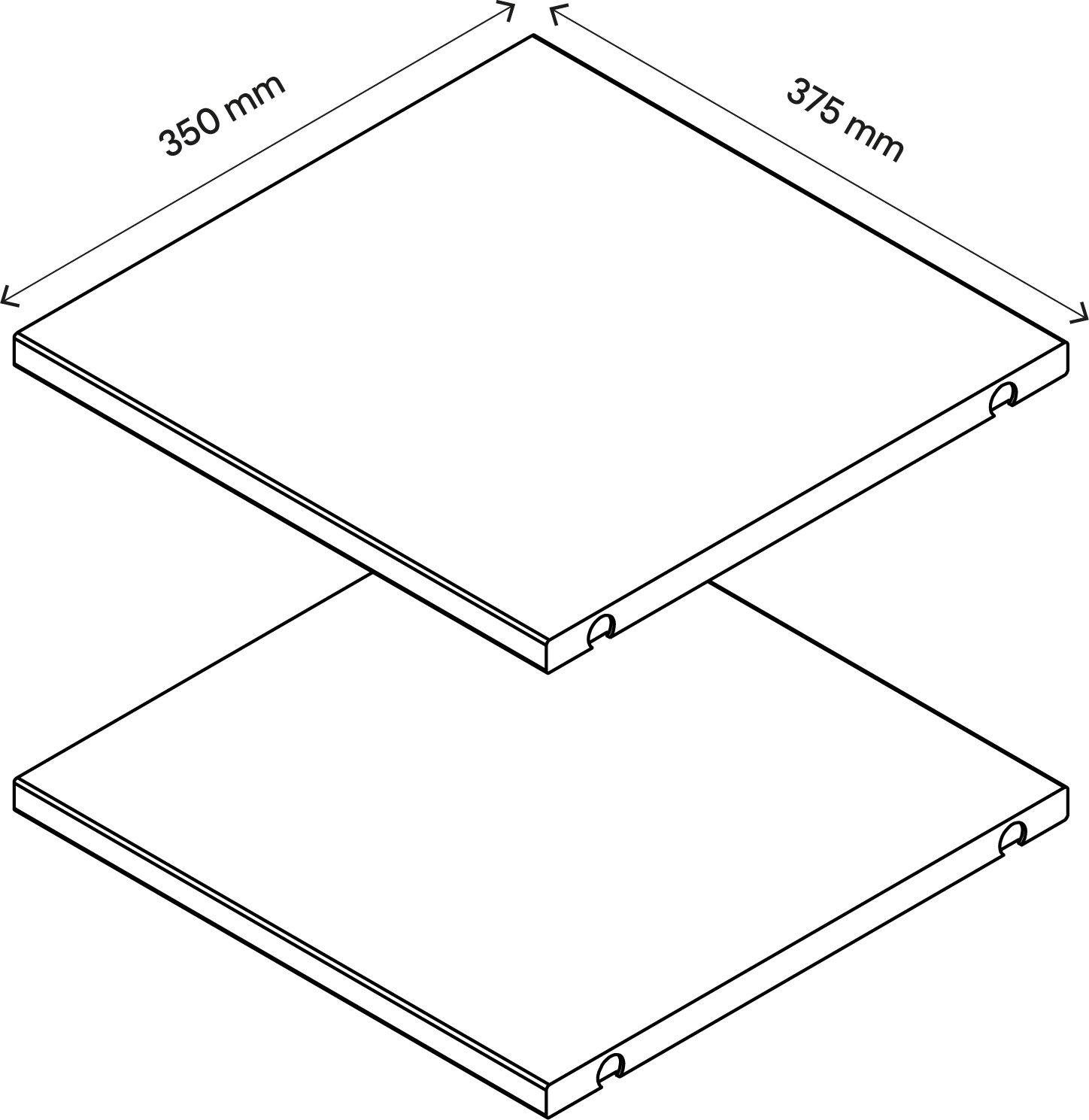 GoodHome Atomia Matt white Shelf, (L)339mm (D)332mm