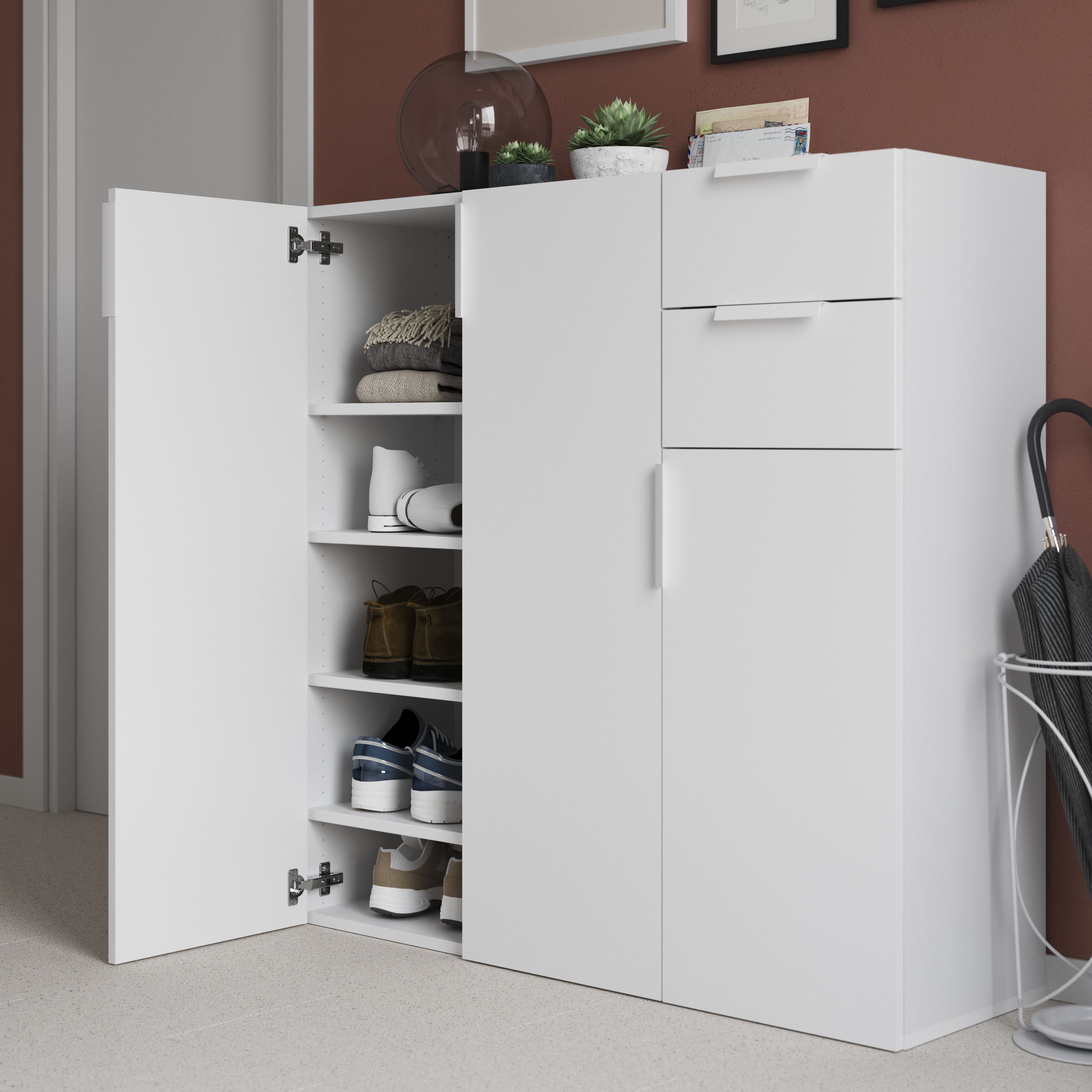 GoodHome Atomia Matt white Shelf, (L)339mm (D)332mm