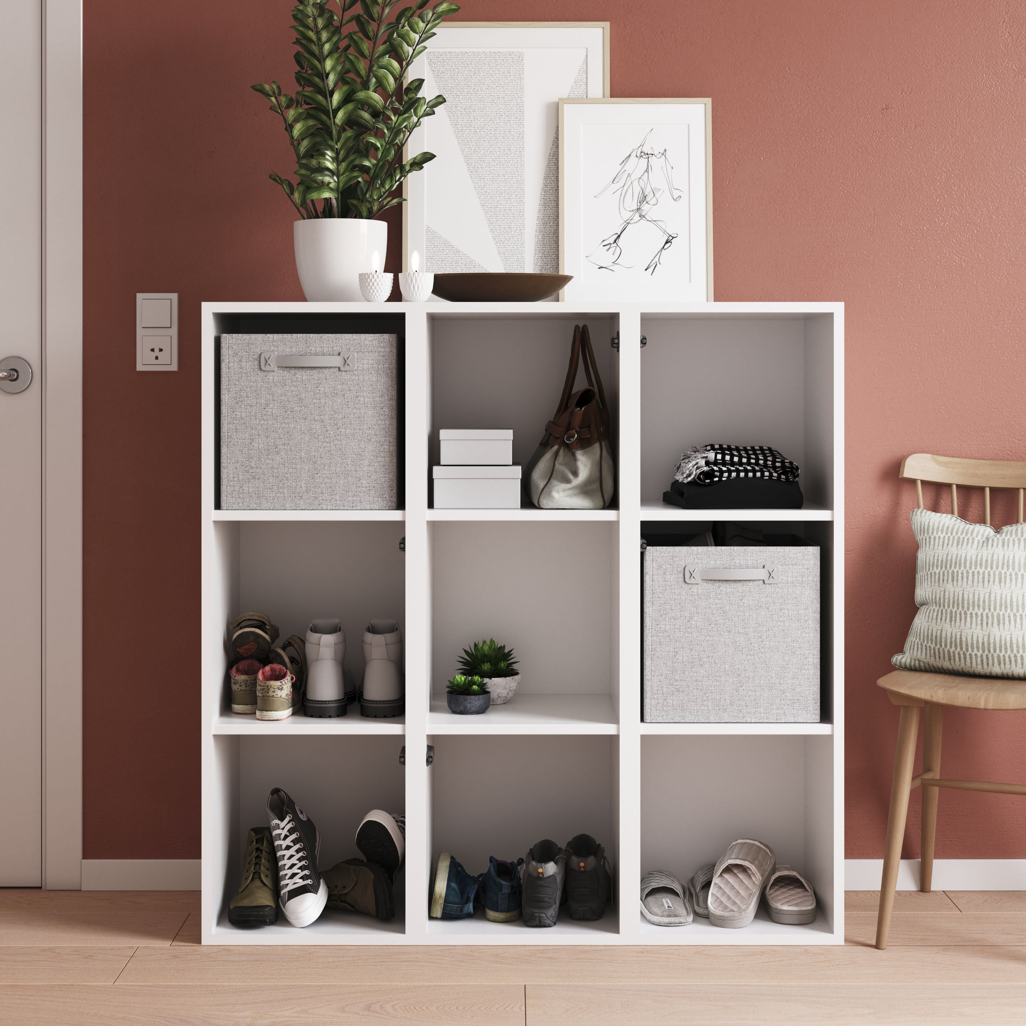 GoodHome Atomia Matt white Shelf, (L)339mm (D)332mm