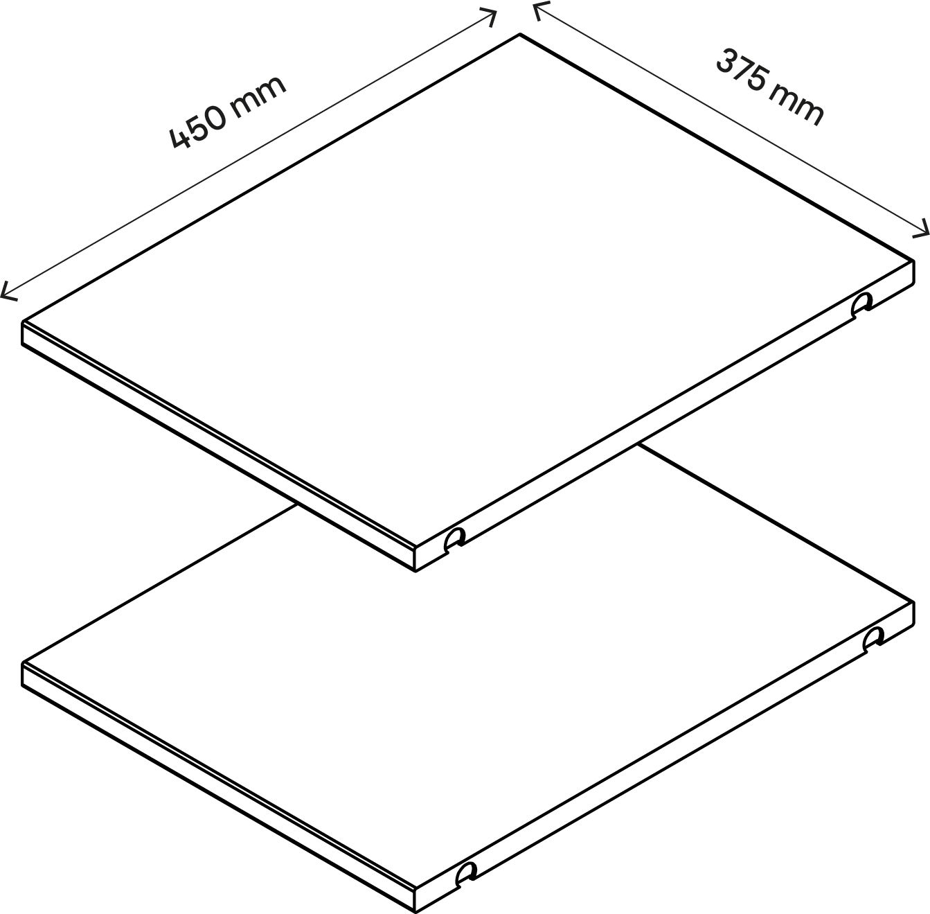GoodHome Atomia Matt white Shelf, (L)339mm (D)432mm