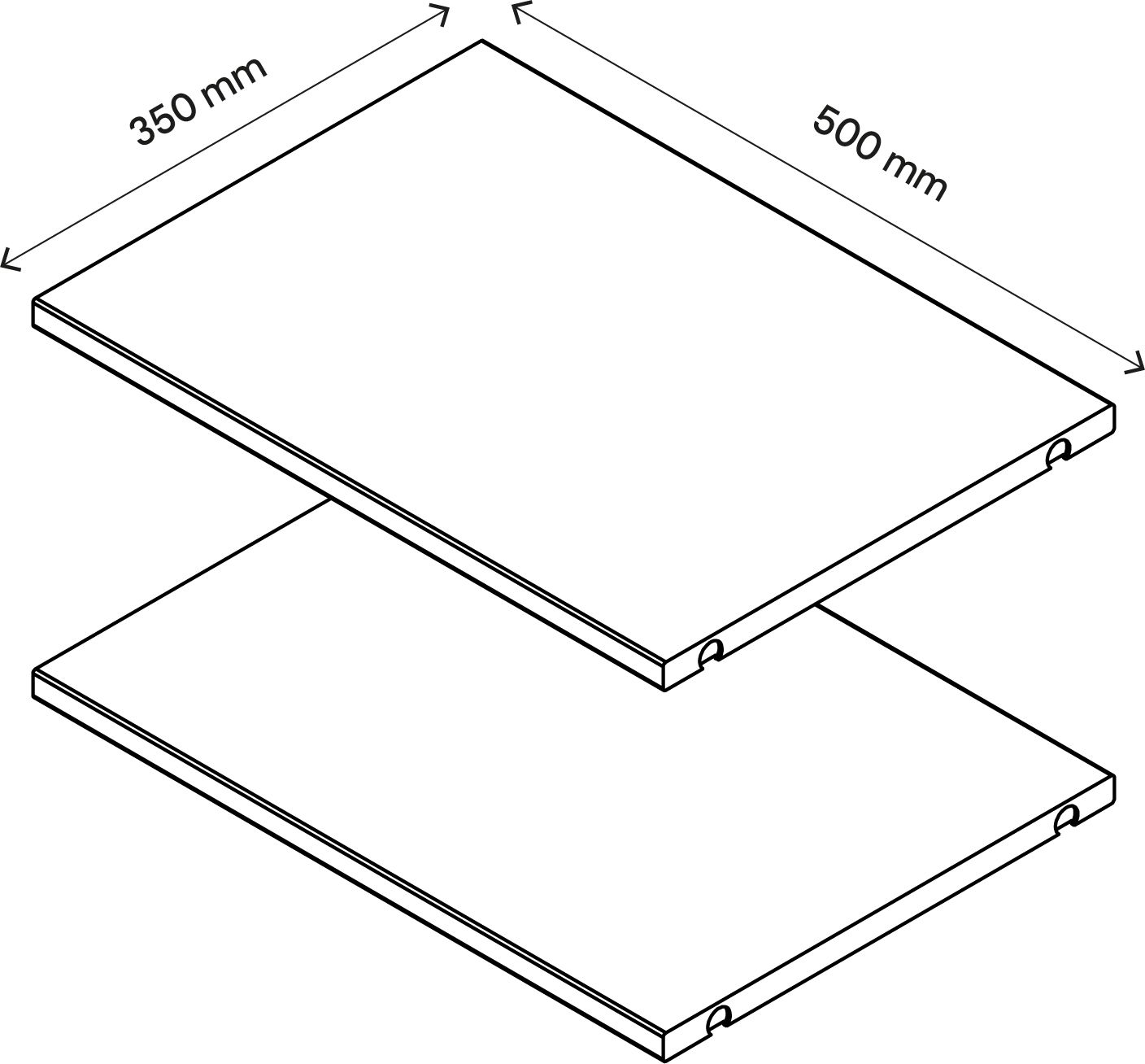 GoodHome Atomia Matt white Shelf, (L)464mm (D)332mm