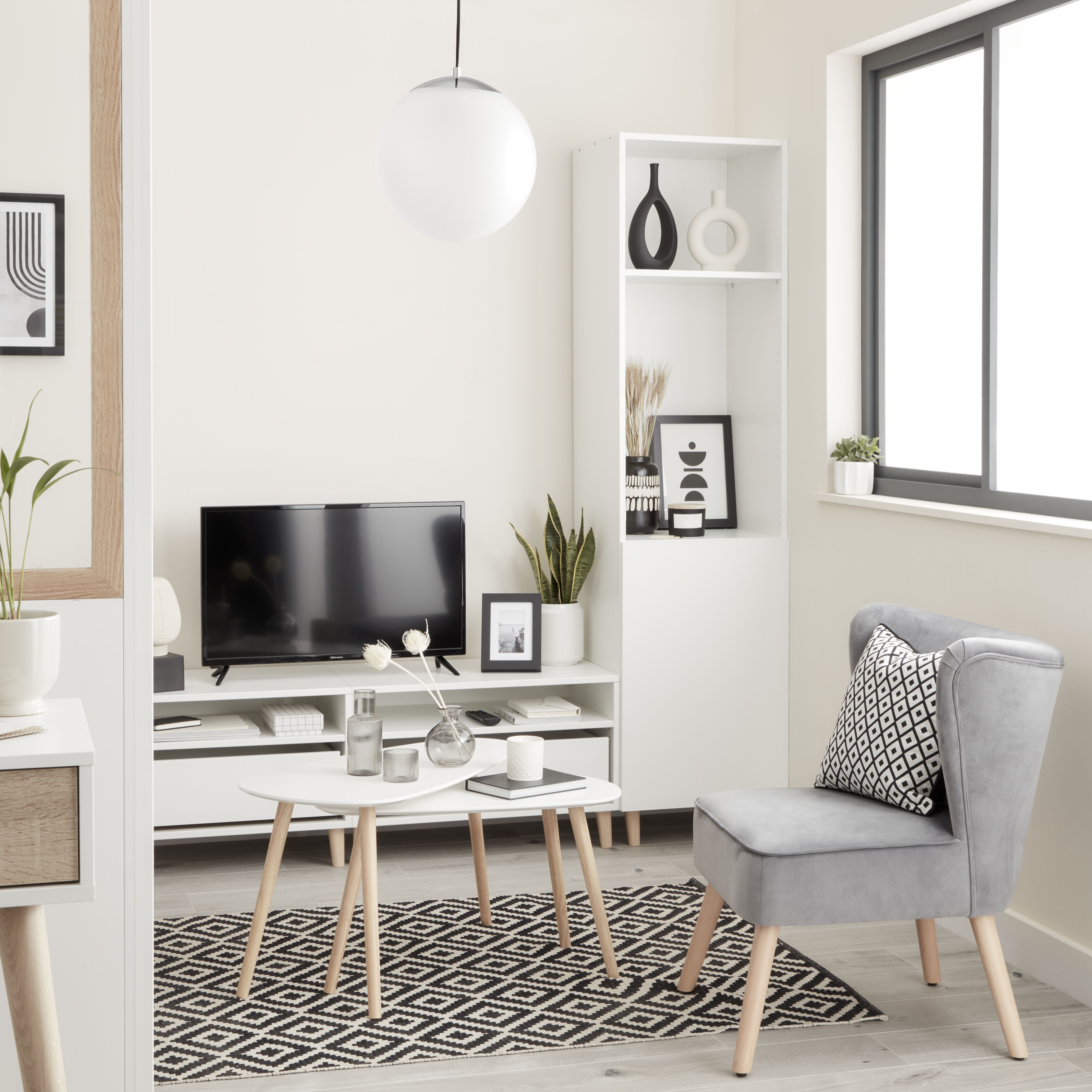GoodHome Atomia Matt white Shelf, (L)464mm (D)432mm