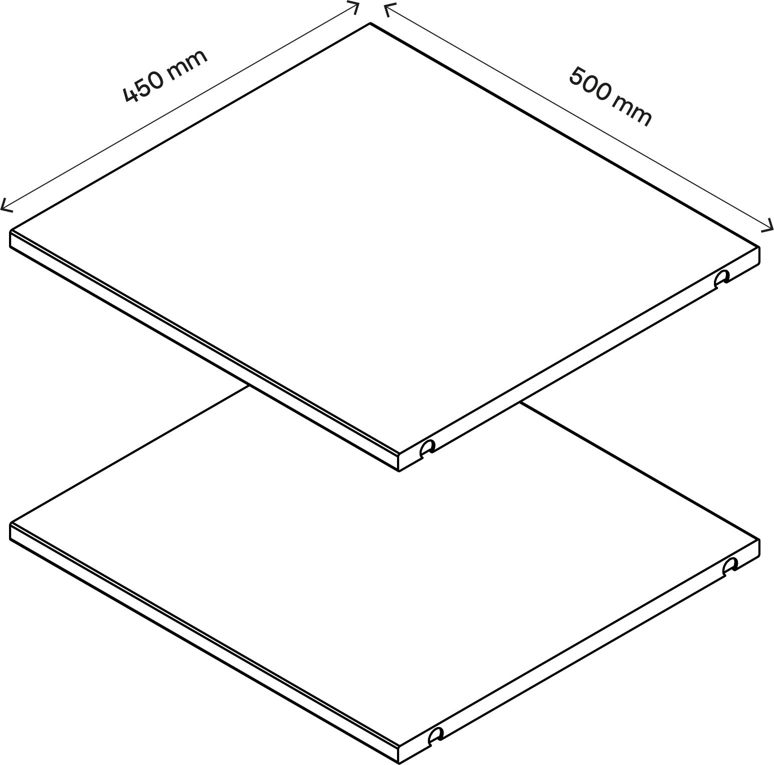 GoodHome Atomia Matt white Shelf, (L)464mm (D)432mm