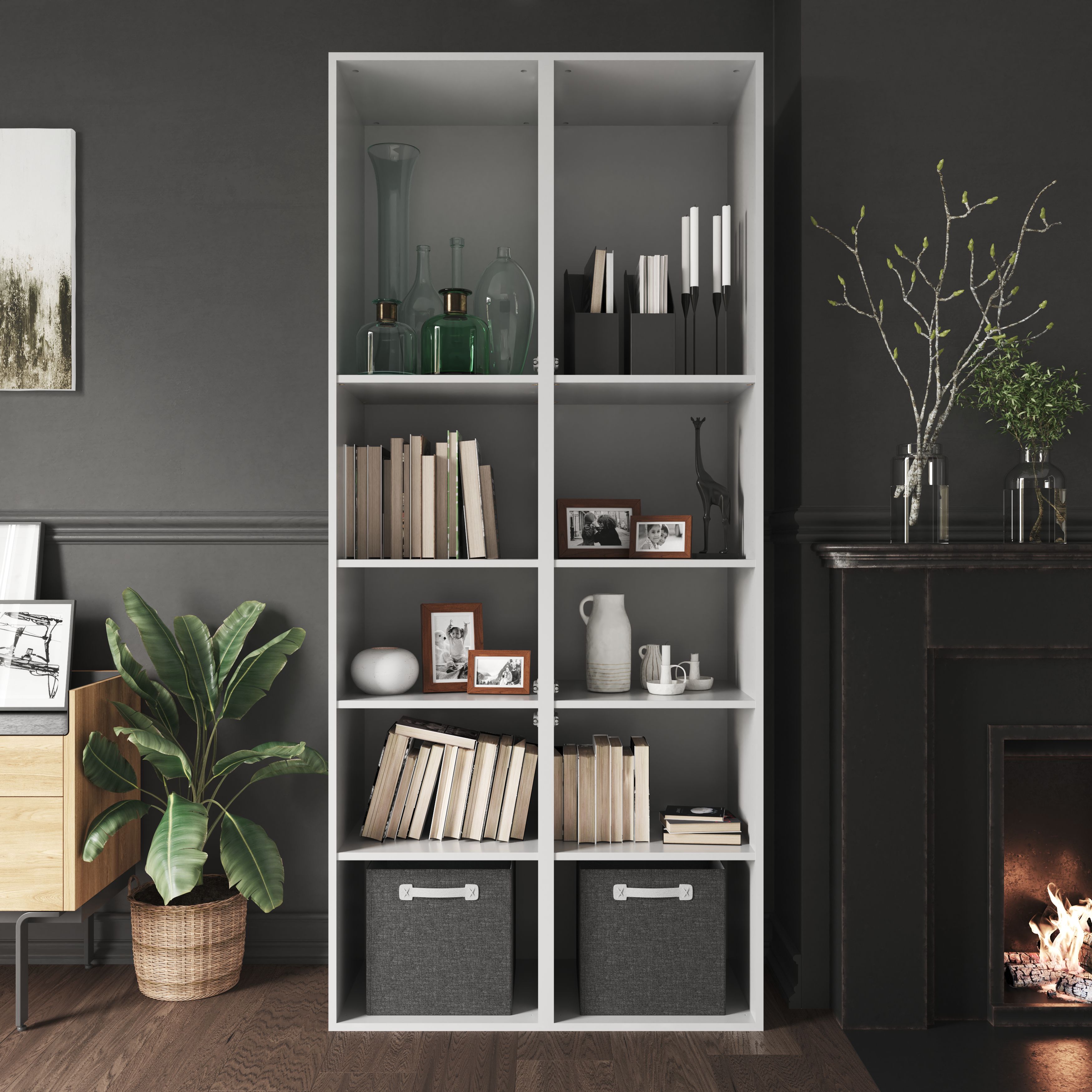 GoodHome Atomia Matt white Shelf, (L)464mm (D)432mm