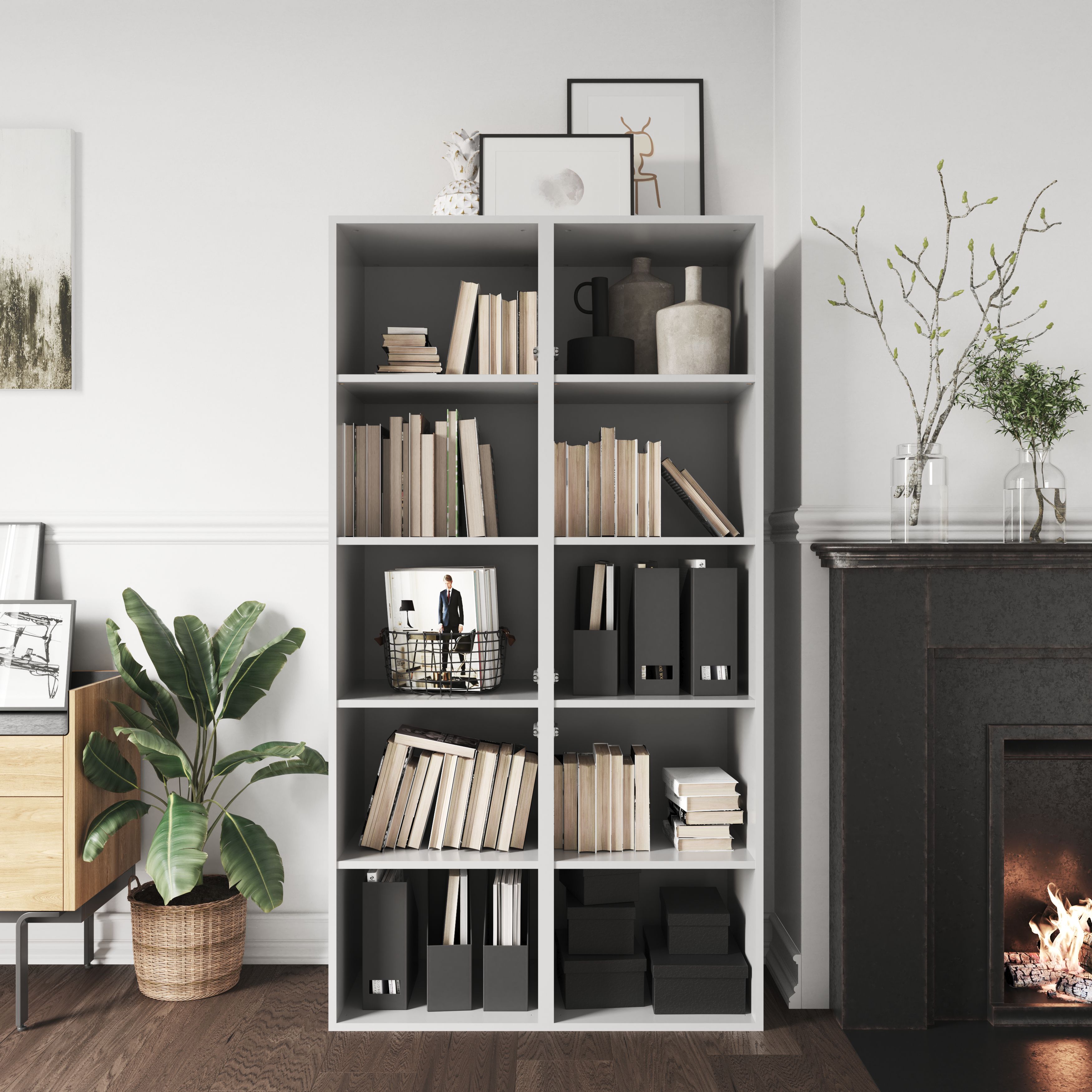 GoodHome Atomia Matt white Shelf, (L)464mm (D)432mm