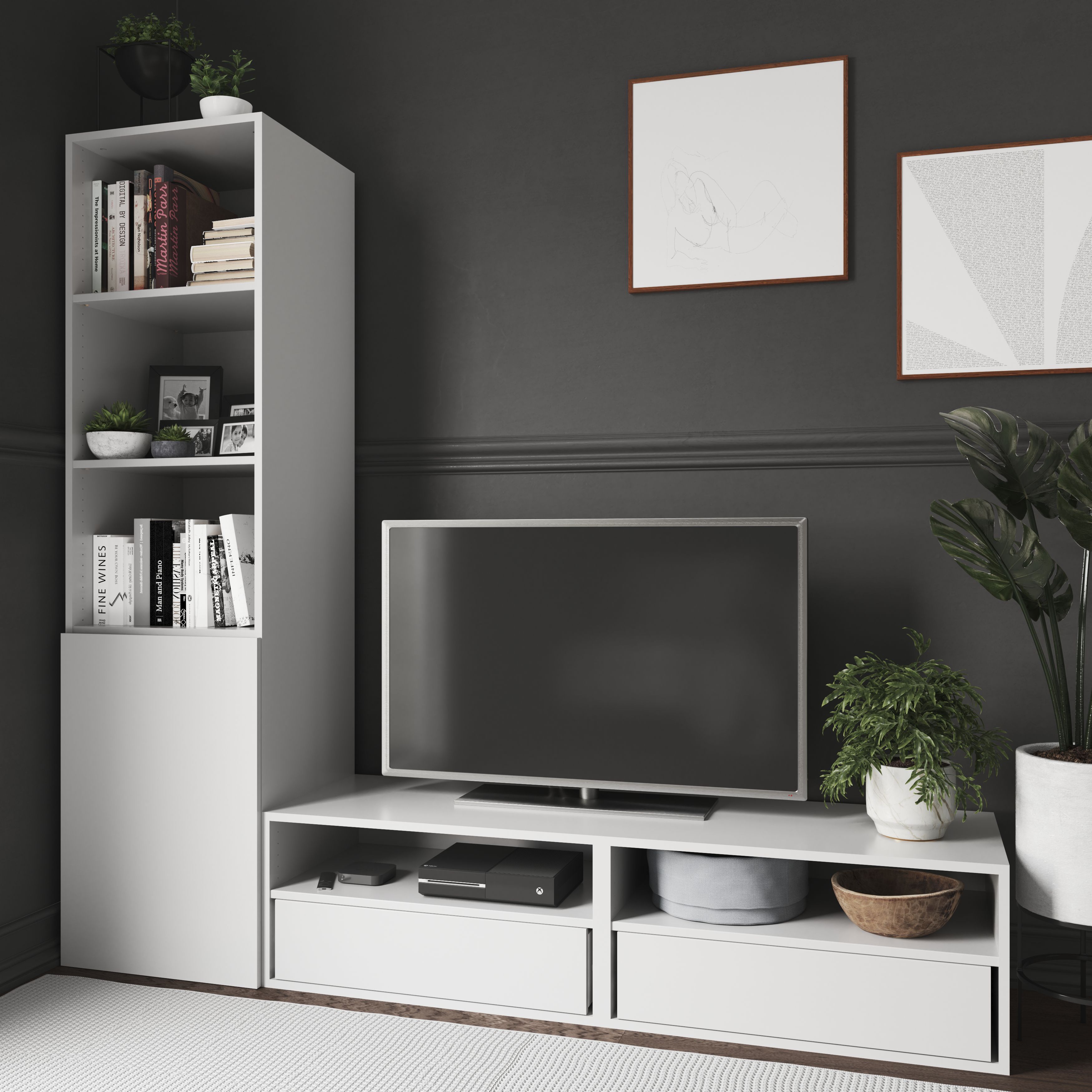 GoodHome Atomia Matt white Shelf, (L)464mm (D)432mm