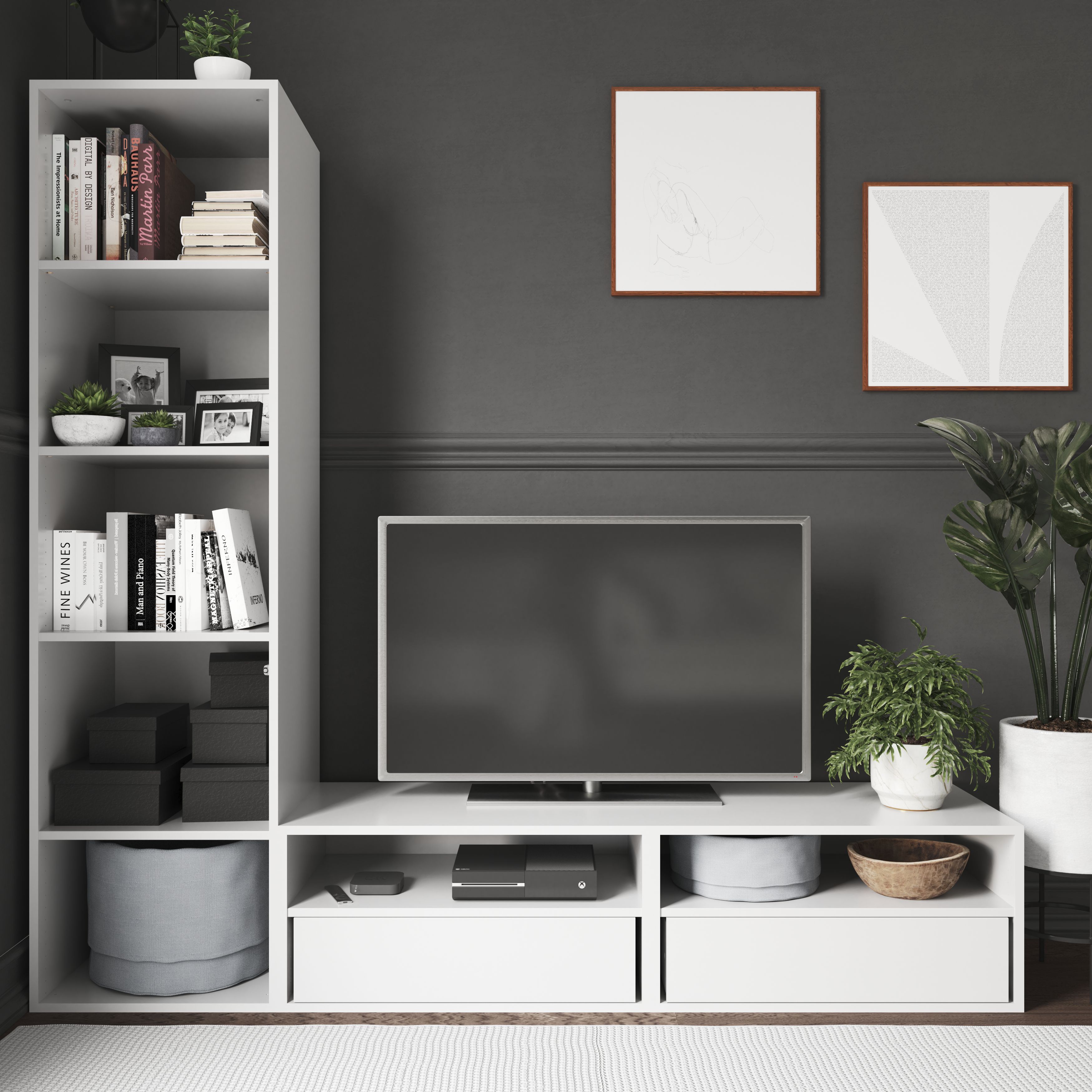 GoodHome Atomia Matt white Shelf, (L)464mm (D)432mm
