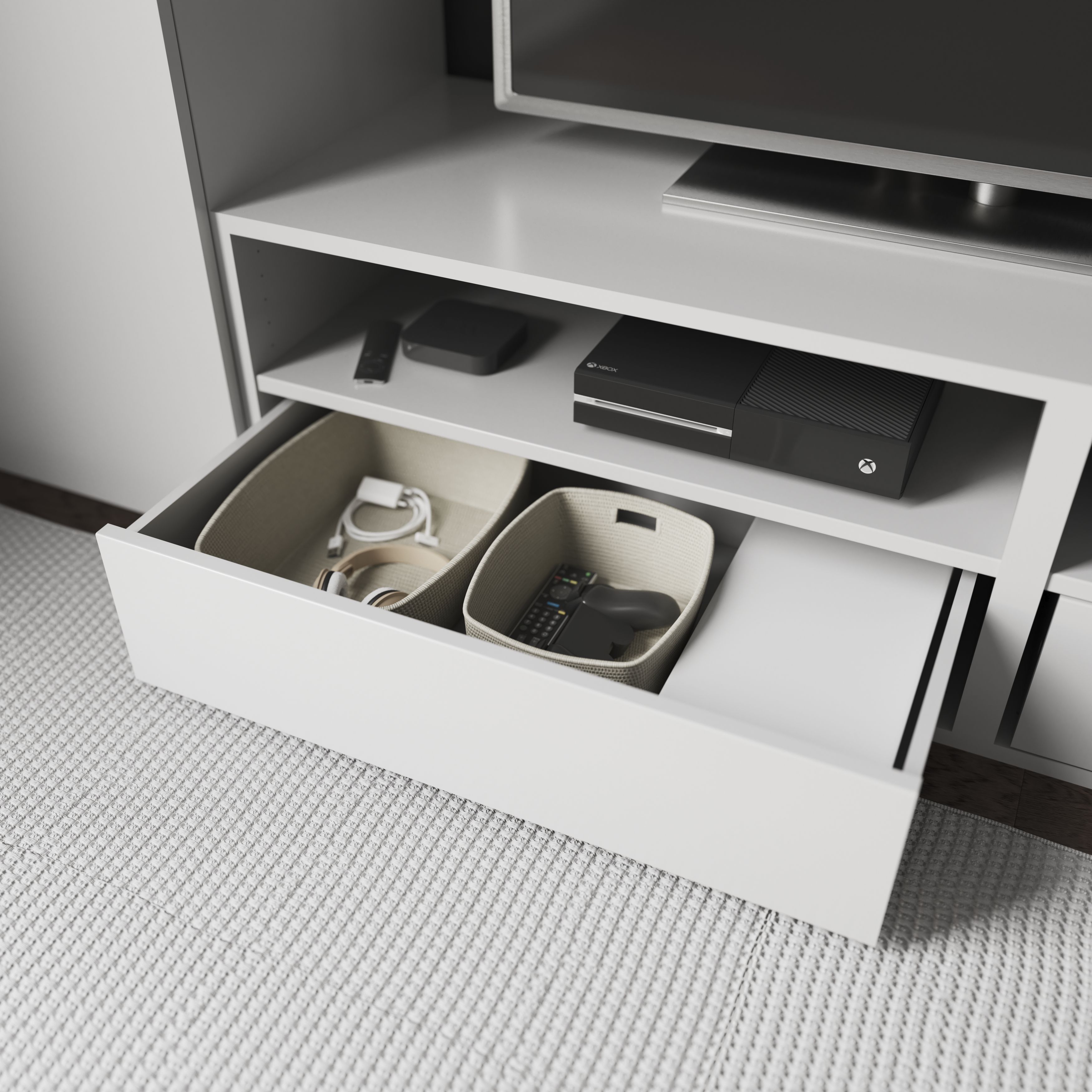 GoodHome Atomia Matt white Shelf, (L)714mm (D)432mm