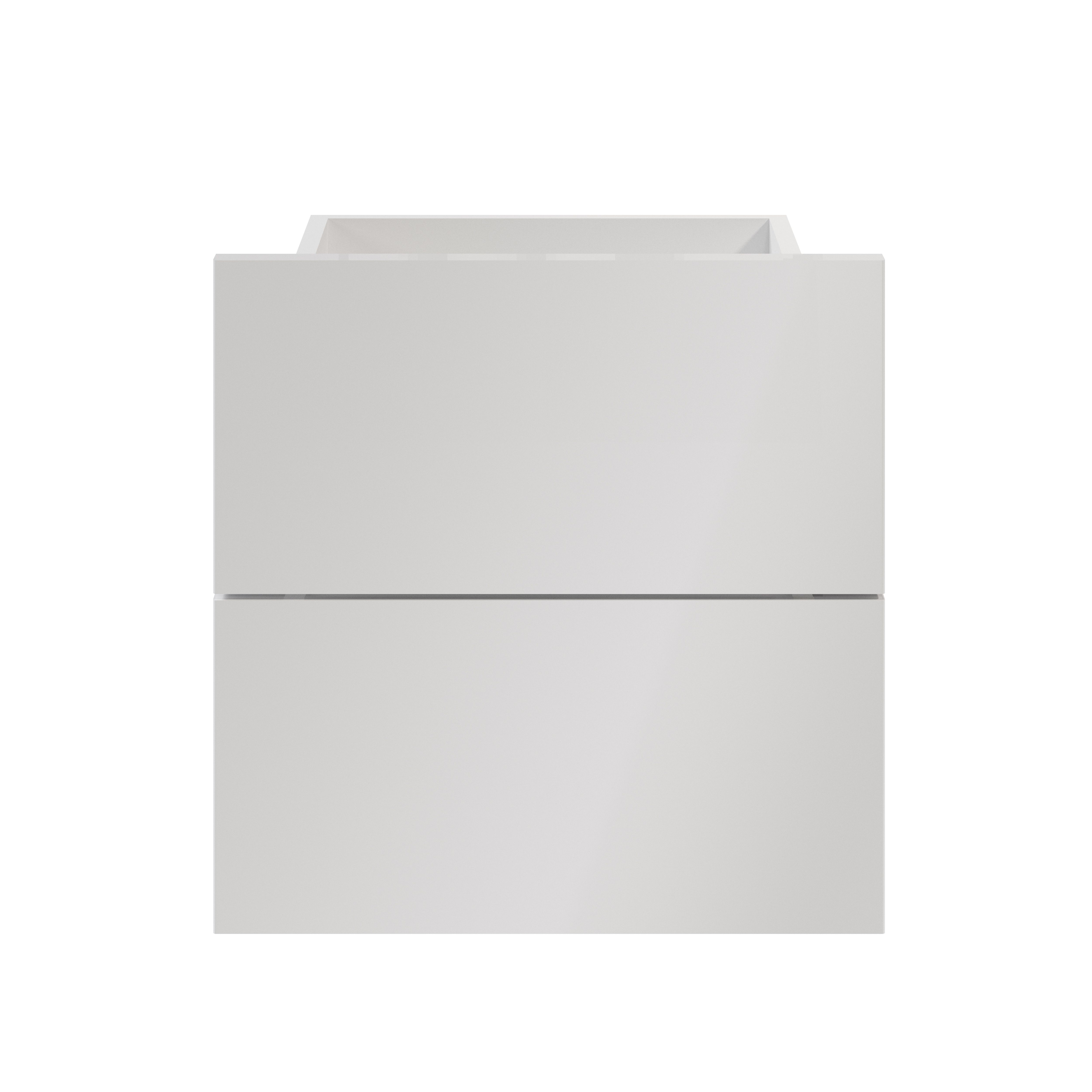 GoodHome Atomia Matt white Slab External Drawer (H)184.5mm (W)372mm (D)300mm, Set of 2
