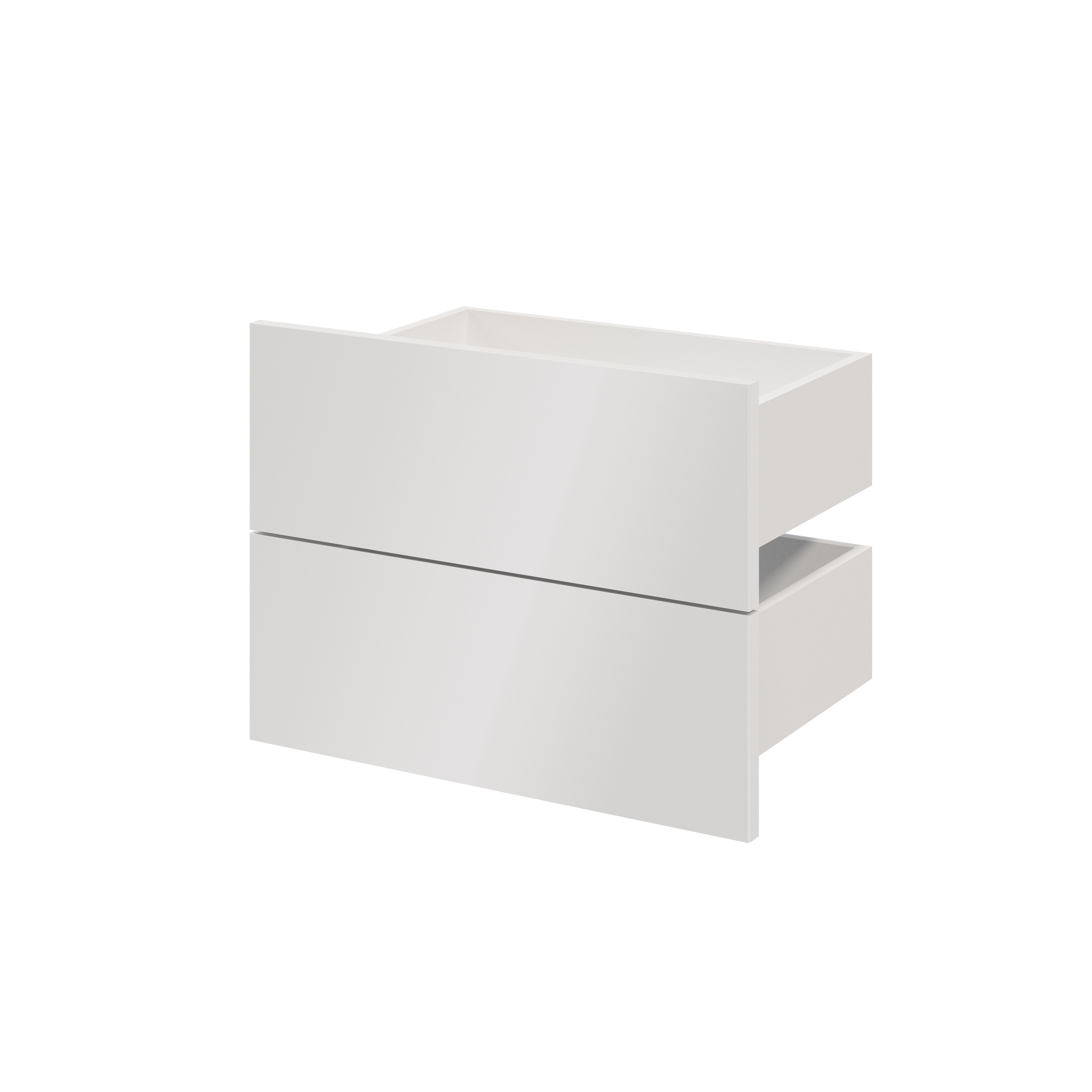 GoodHome Atomia Matt white Slab External Drawer (H)184.5mm (W)497mm (D)300mm, Set of 2