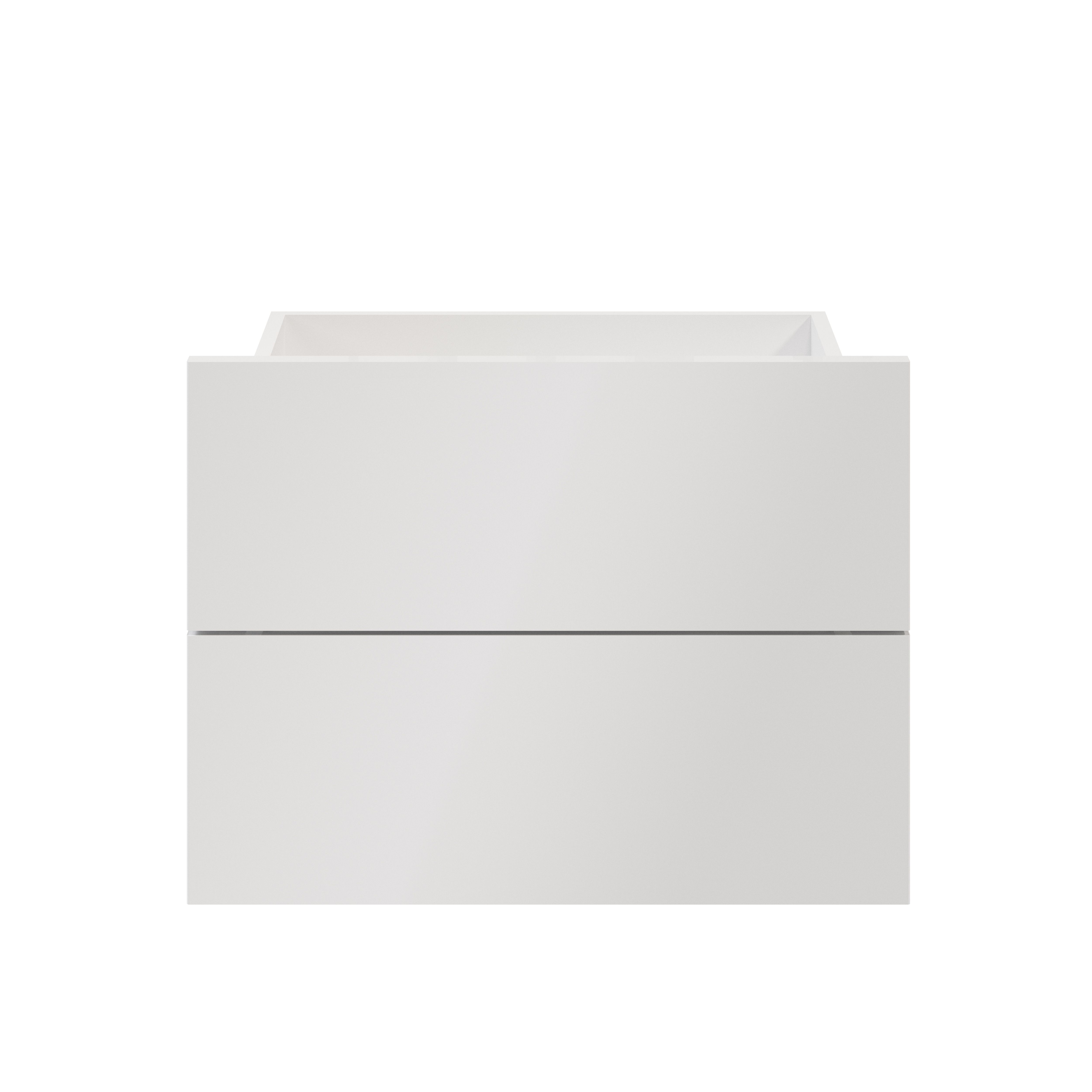 GoodHome Atomia Matt white Slab External Drawer (H)184.5mm (W)497mm (D)300mm, Set of 2