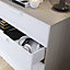 GoodHome Atomia Matt white Slab External Drawer (H)184.5mm (W)747mm (D)500mm, Set of 2