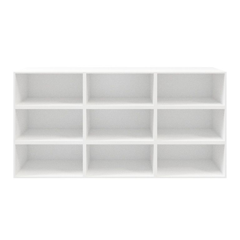 GoodHome Atomia Matt white Wall-mounted Rectangular Bookcase, (H)1125mm (W)2250mm