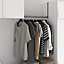 GoodHome Atomia Metallic effect Non extendable Wardrobe Upright hanging bar, (L)354mm (D)25mm