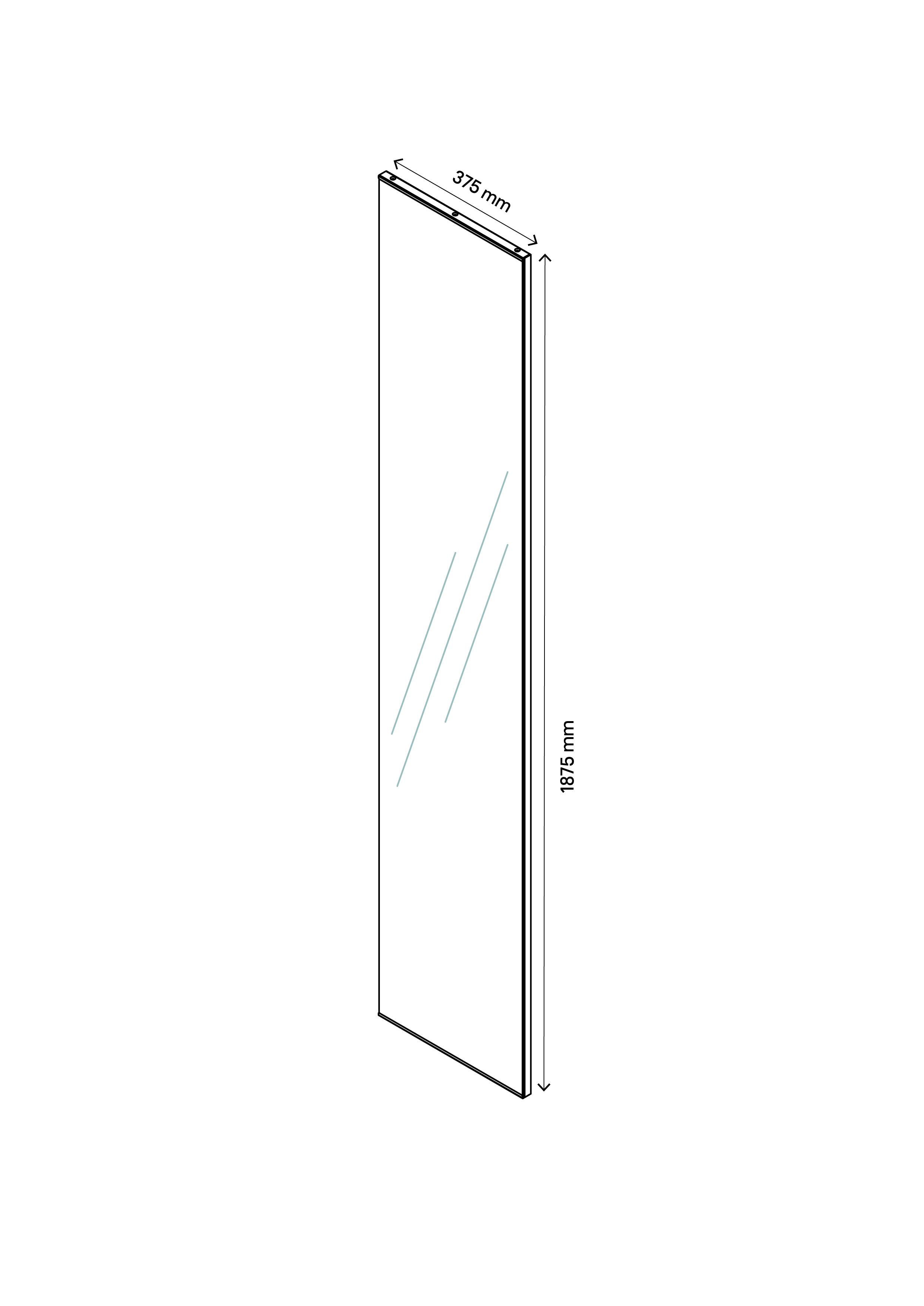 GoodHome Atomia Mirrored door Modular furniture door, (H) 1872mm (W) 372mm