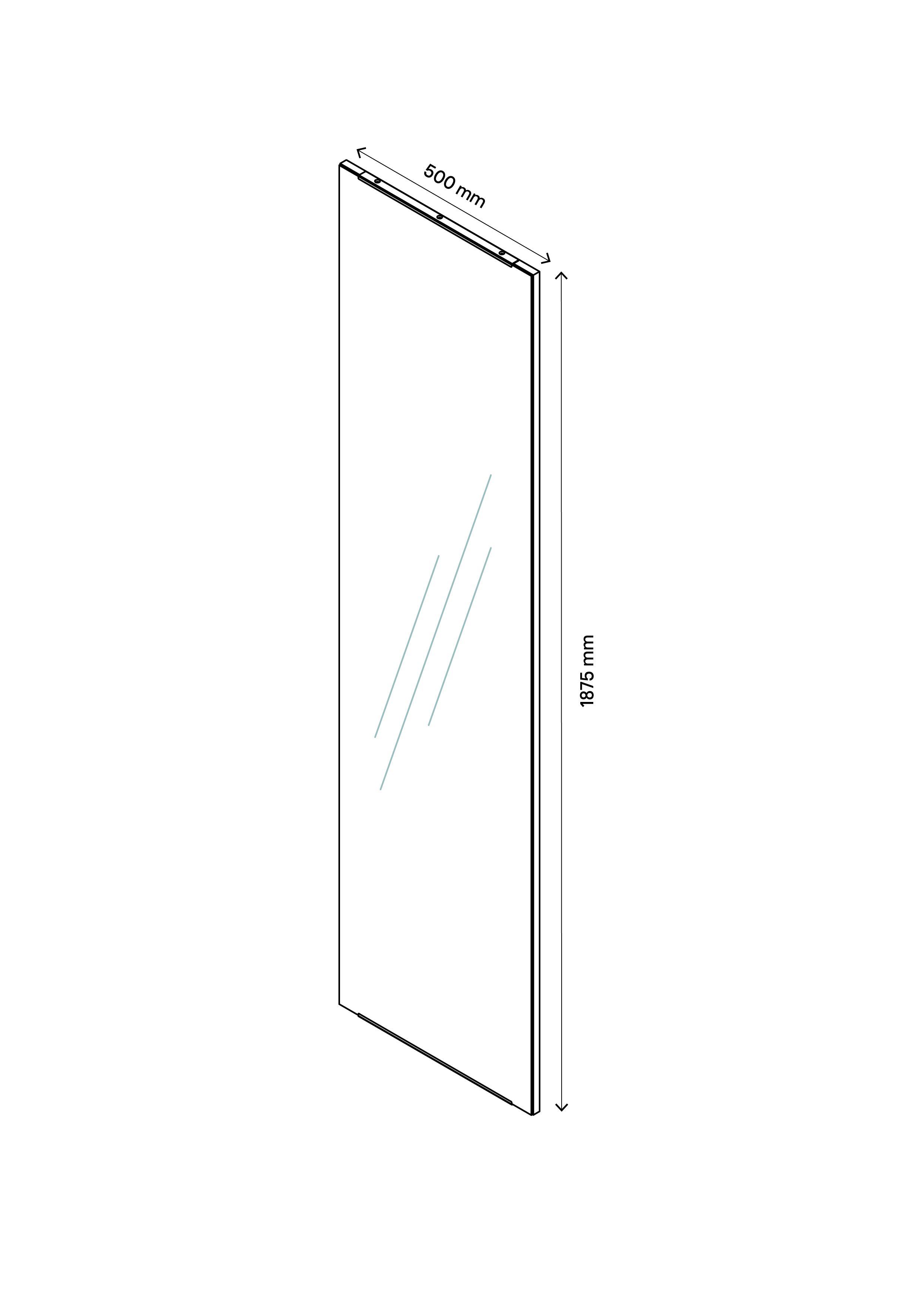 GoodHome Atomia Mirrored door Modular furniture door, (H) 1872mm (W) 497mm
