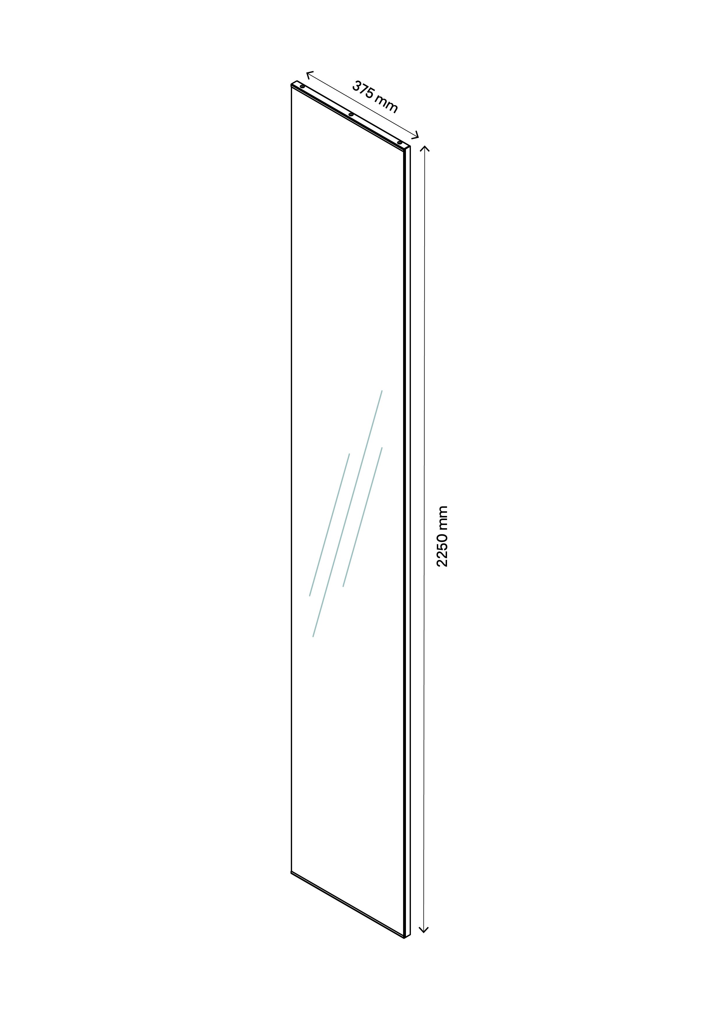 GoodHome Atomia Mirrored door Modular furniture door, (H) 2247mm (W) 372mm
