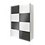 GoodHome Atomia Modern High gloss Anthracite & white Particle board Large Double Wardrobe (H)2250mm (W)1500mm (D)655mm