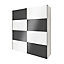 GoodHome Atomia Modern High gloss White & anthracite Particle board Large Double Wardrobe (H)2250mm (W)2000mm (D)655mm