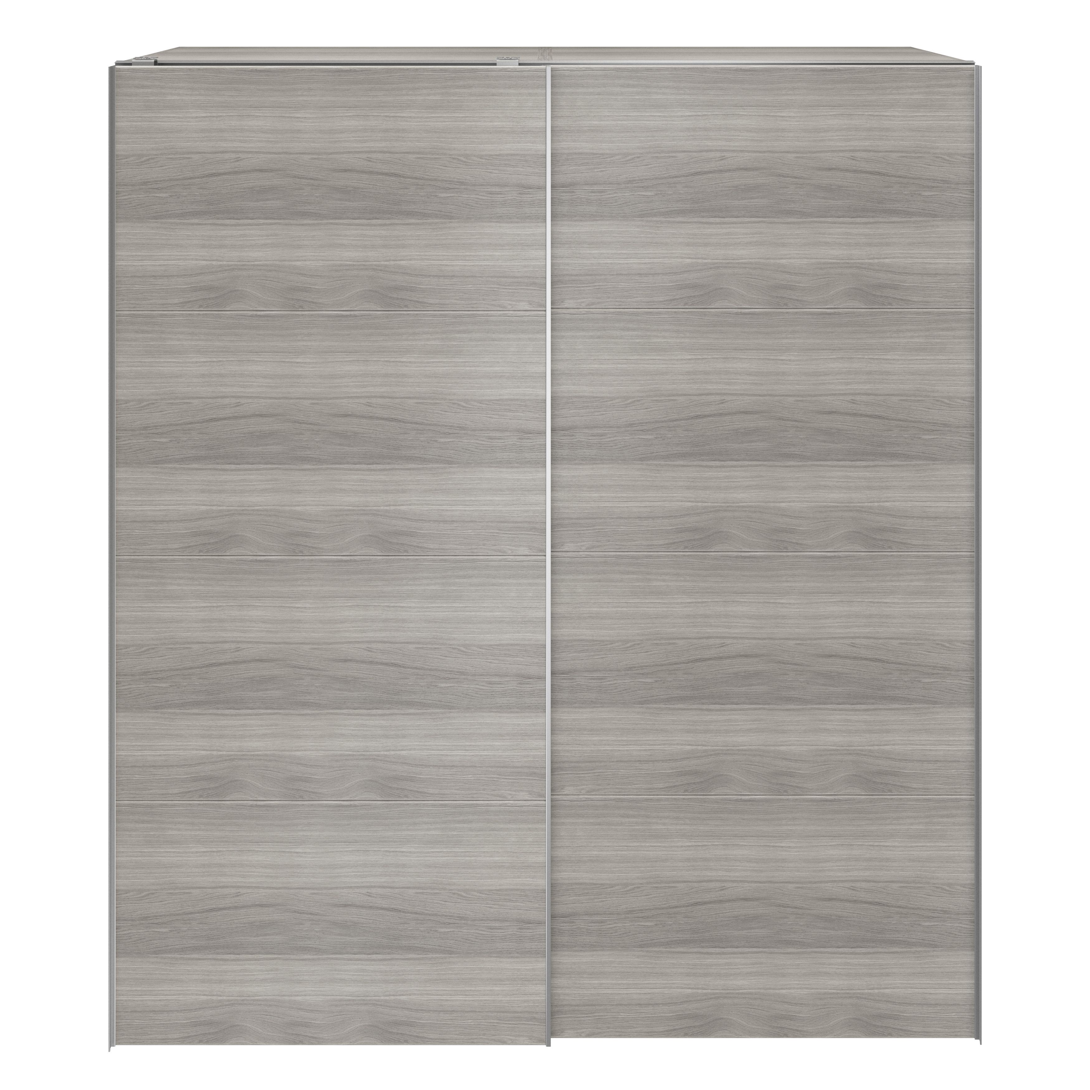 Evie matt & high gloss deals white oak effect double wardrobe