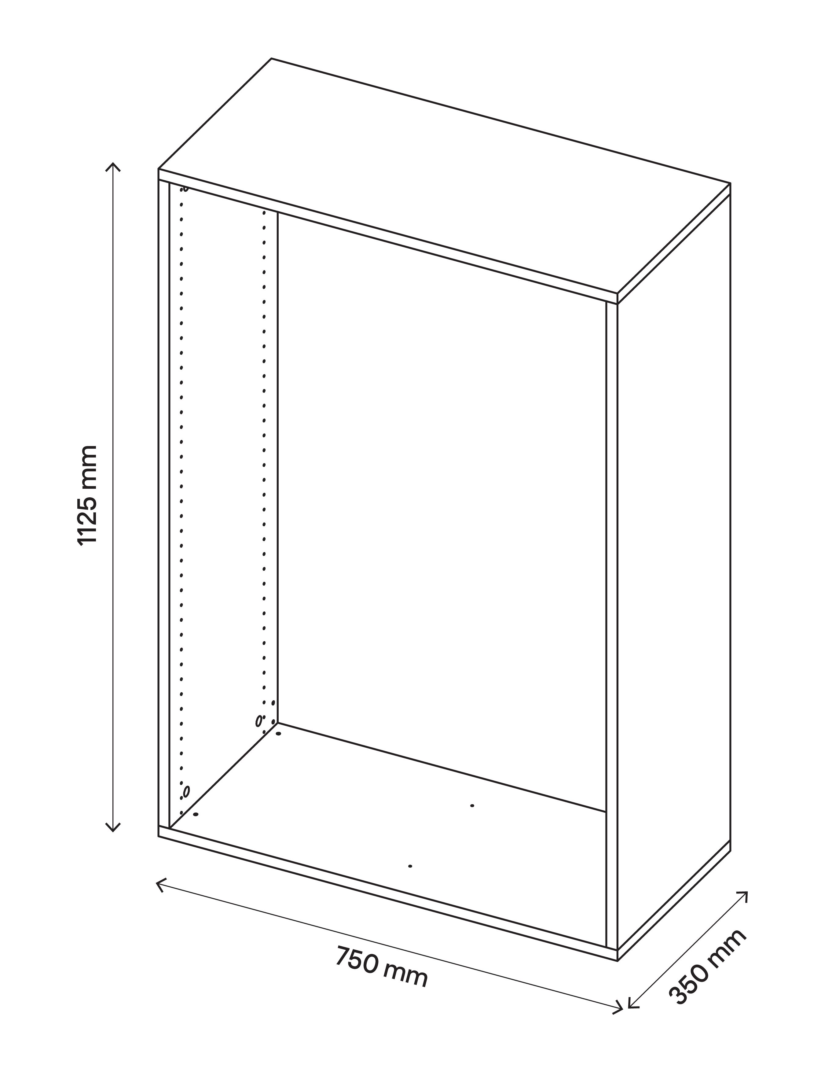 GoodHome Atomia Oak effect Modular furniture cabinet, (H)1125mm (W)750mm (D)350mm
