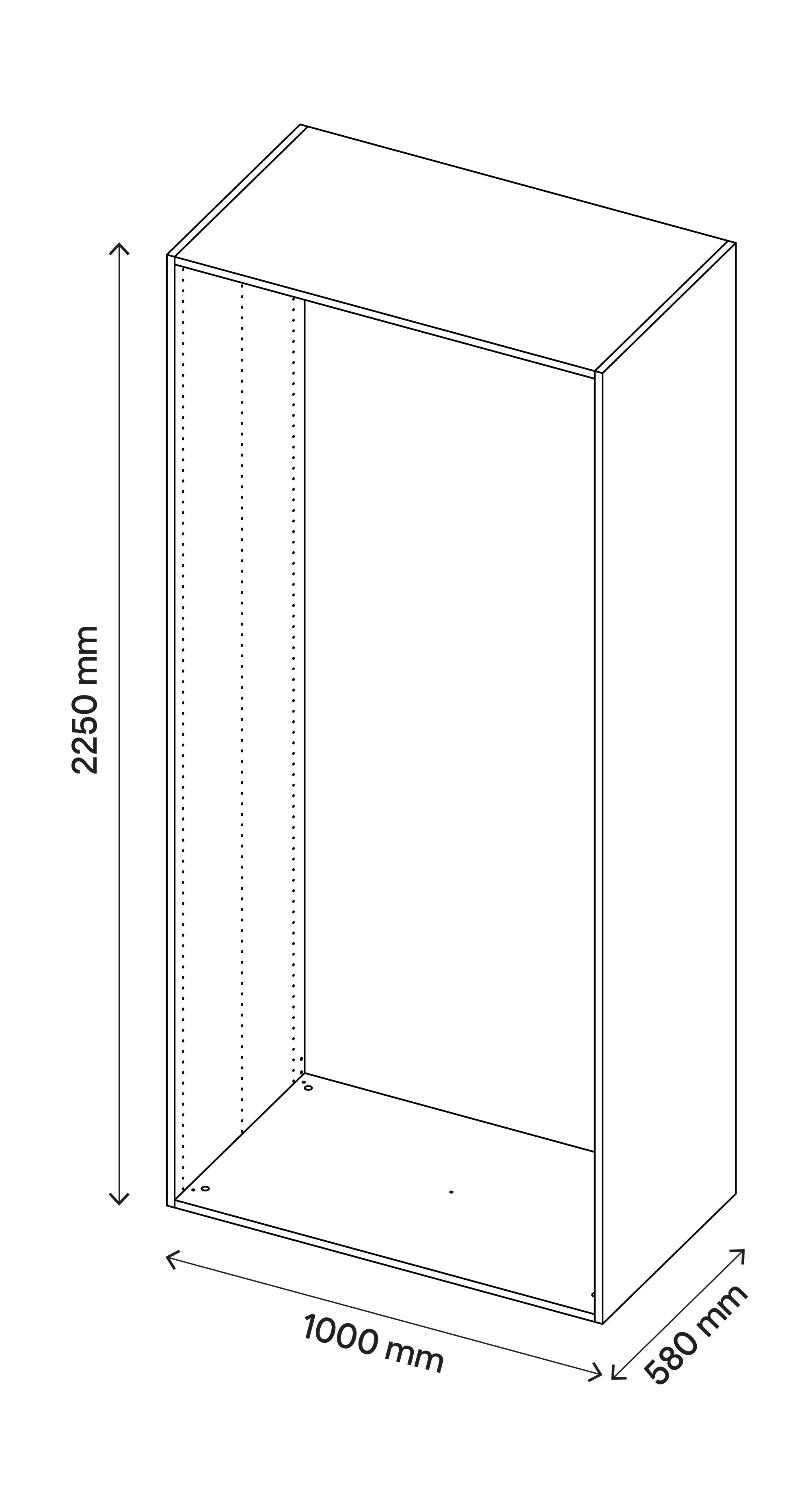 GoodHome Atomia Oak effect Modular furniture cabinet, (H)2250mm (W)1000mm (D)580mm