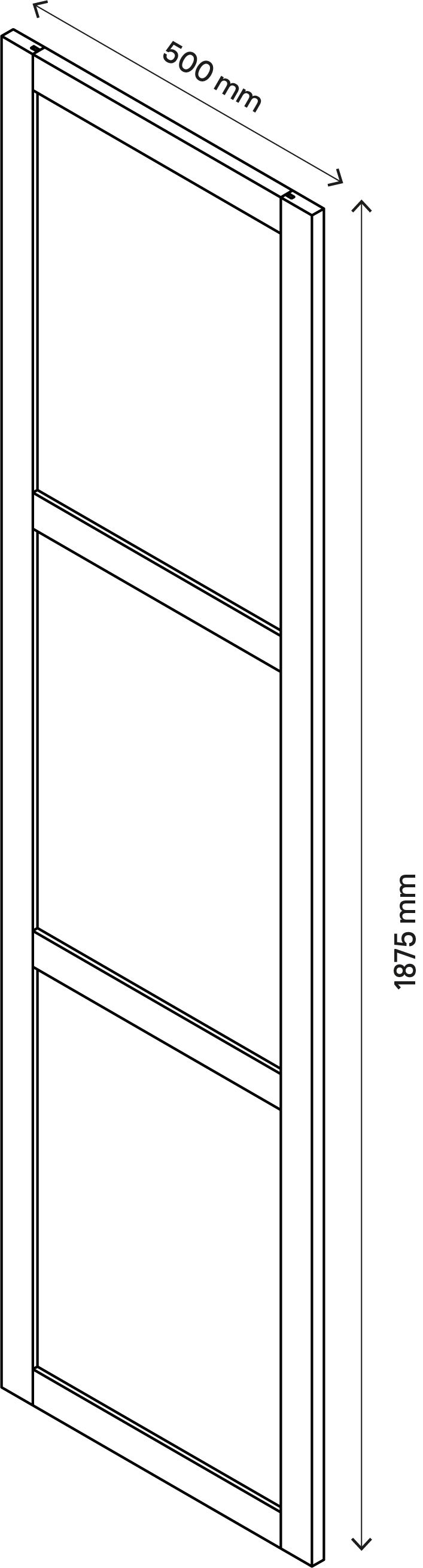 GoodHome Atomia Oak effect Opaque Non-mirrored Modular furniture door, (H) 1872mm (W) 497mm