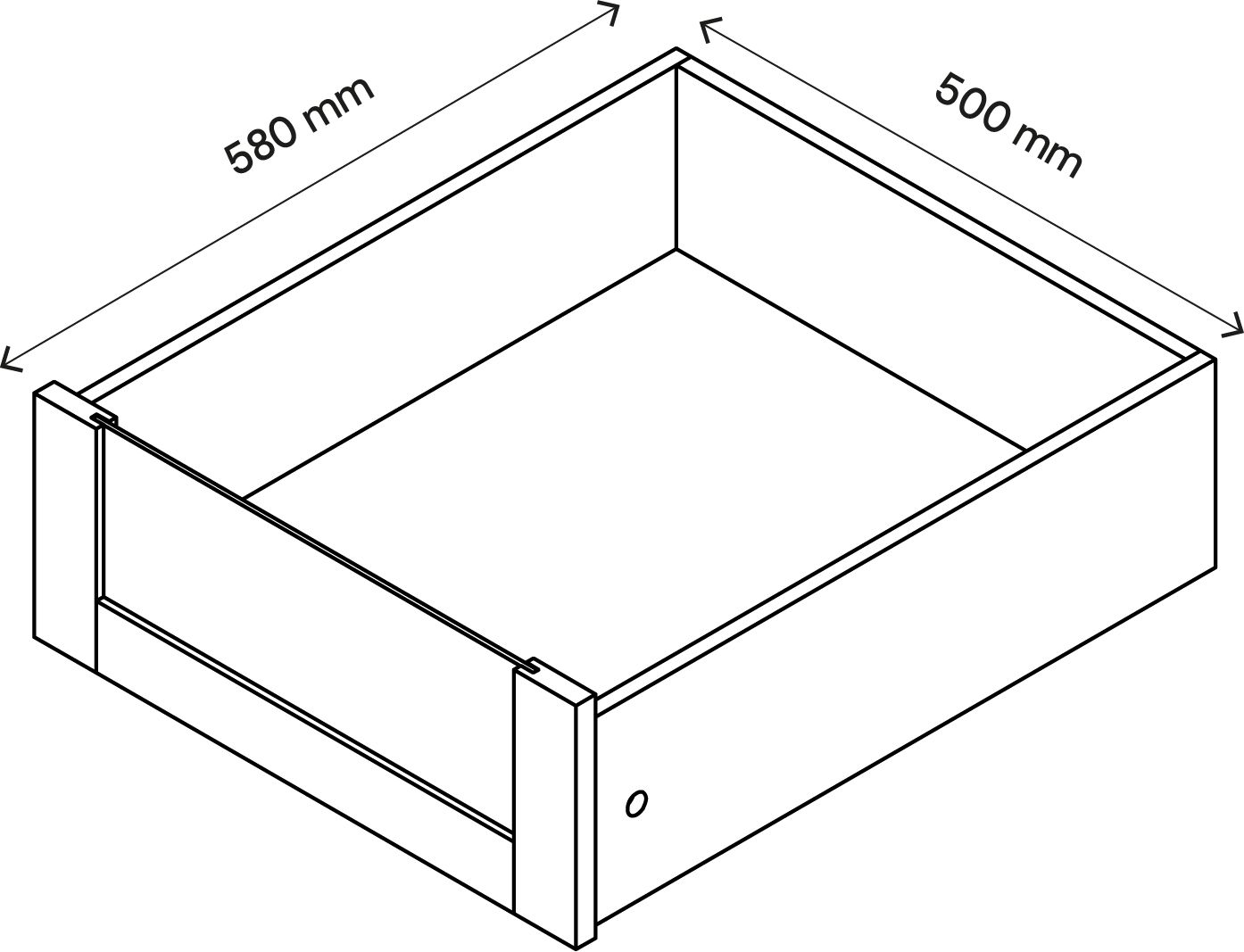 GoodHome Atomia Oak effect Shaker Internal Drawer (H)170mm (W)464mm (D)500mm