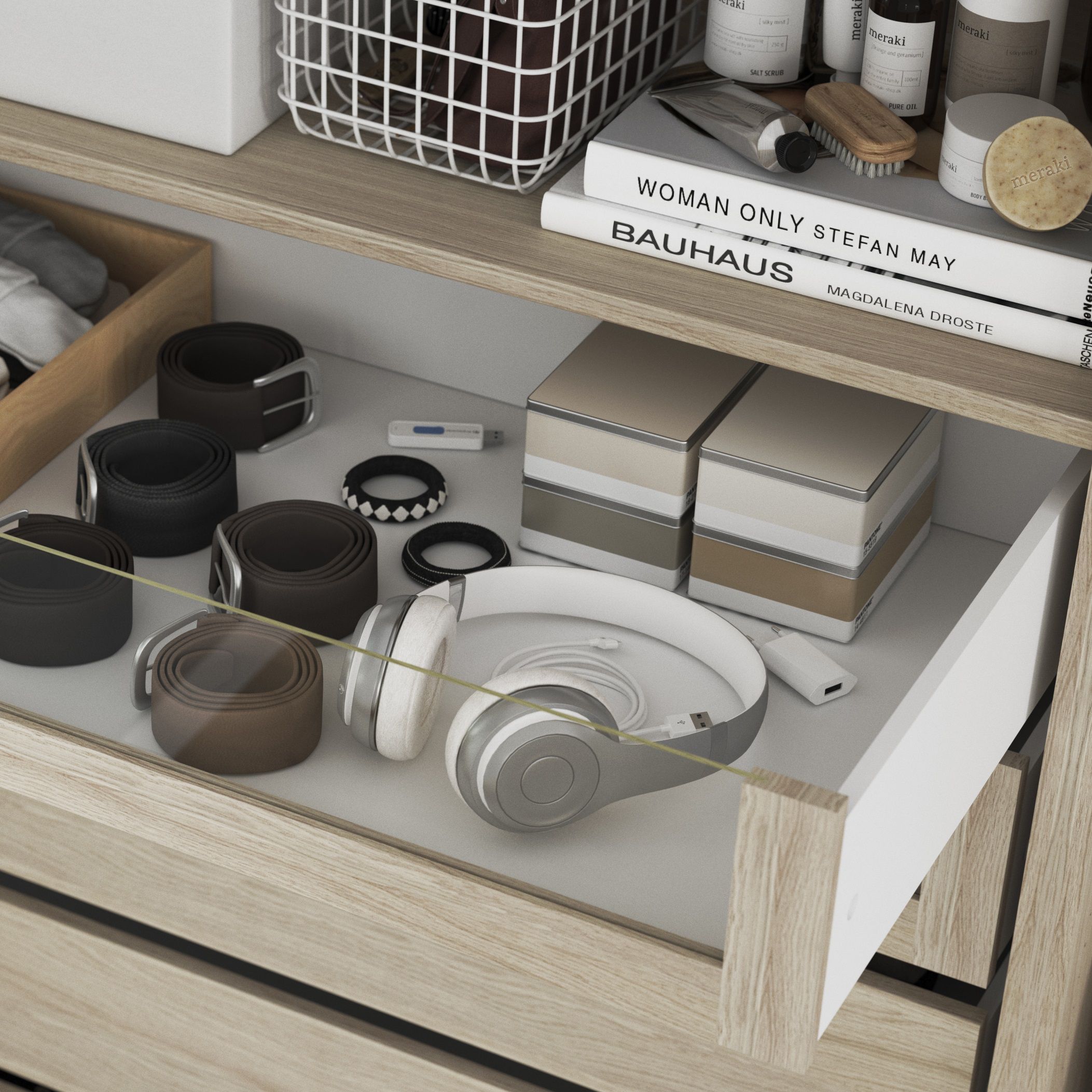 GoodHome Atomia Oak effect Shaker Internal Drawer (H)170mm (W)714mm (D)500mm