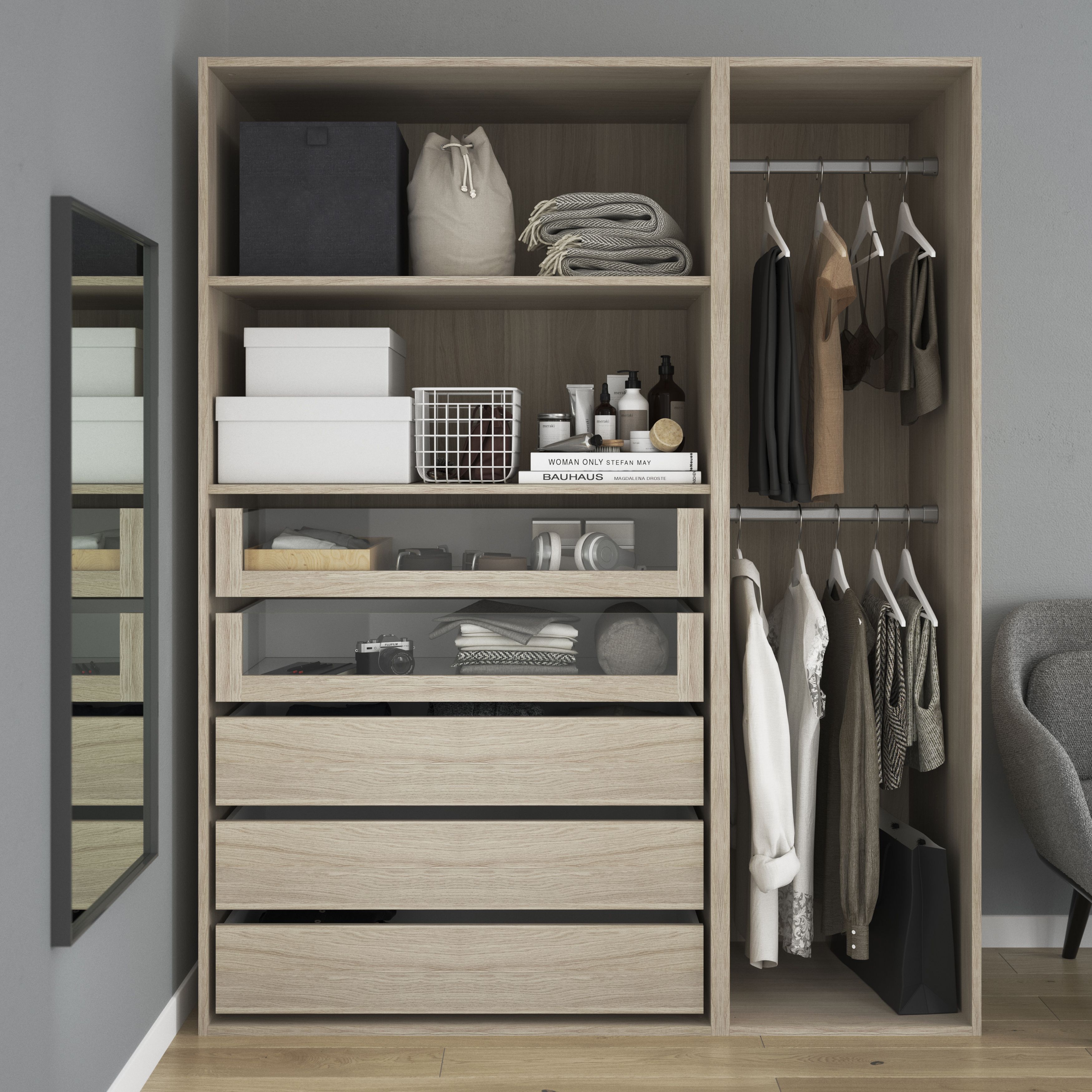 GoodHome Atomia Oak effect Shaker Internal Drawer (H)170mm (W)937mm (D)500mm