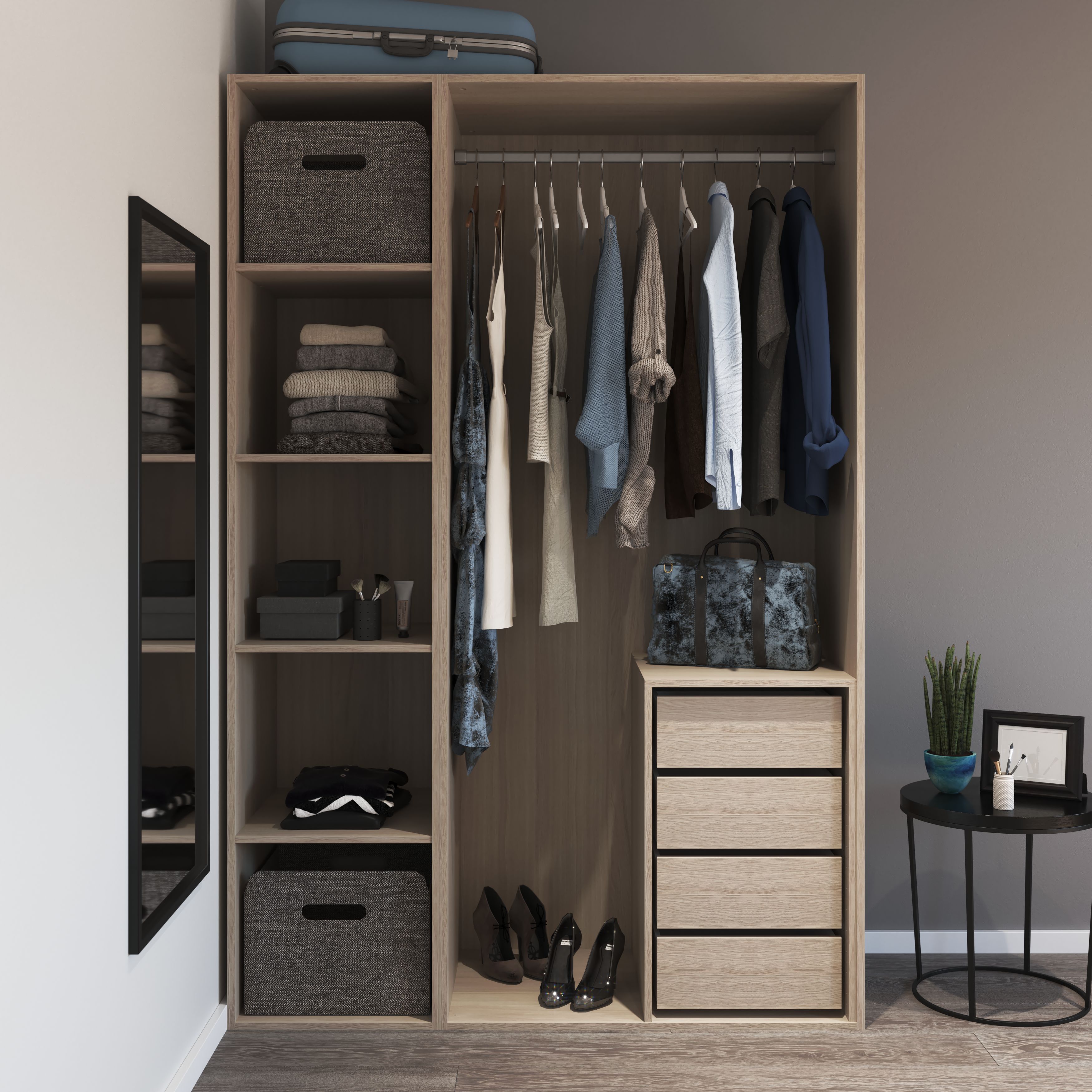 GoodHome Atomia Oak effect Slab Internal Drawer (H)170mm (W)464mm (D)500mm