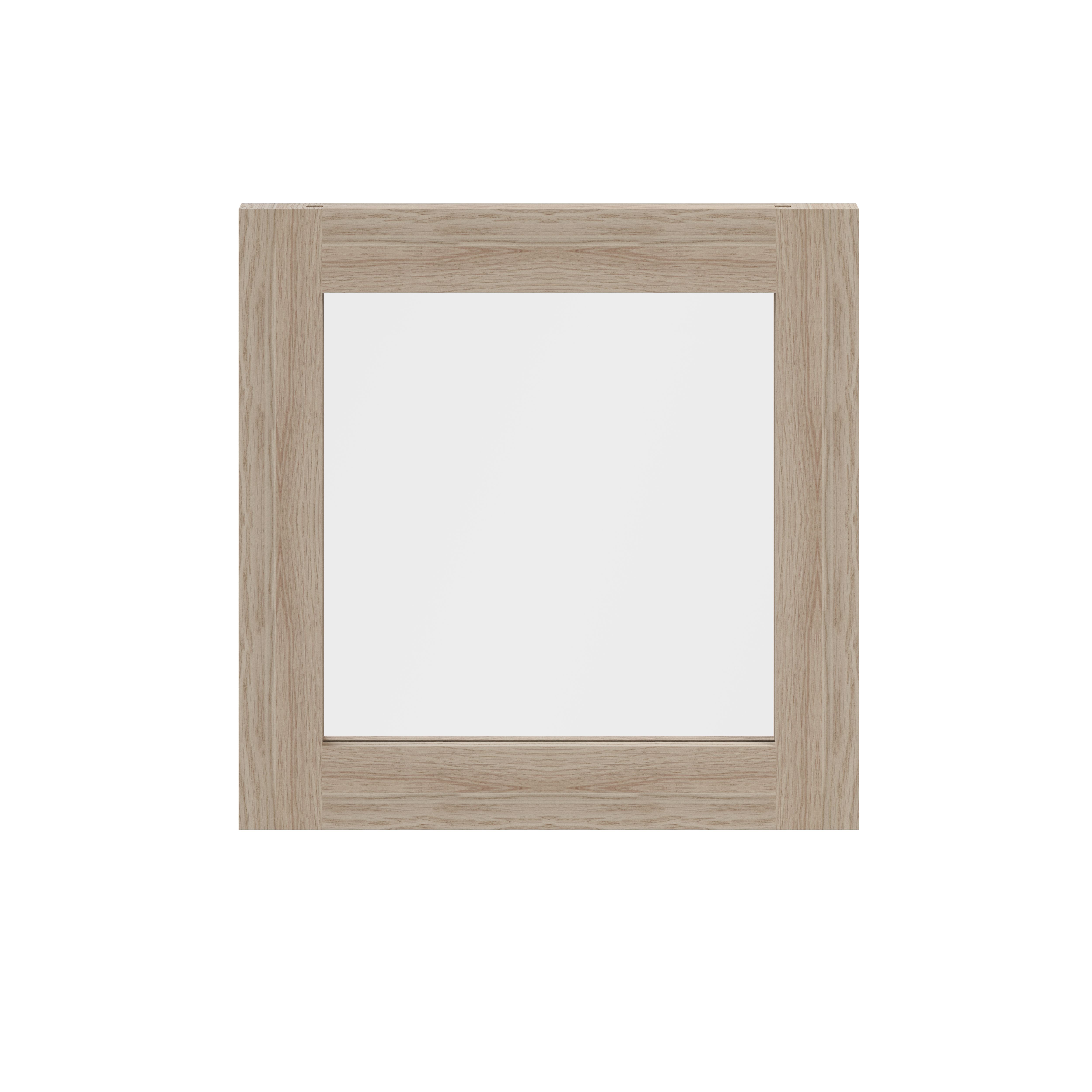 GoodHome Atomia Oak effect Transparent Modular furniture door, (H) 372mm (W) 372mm