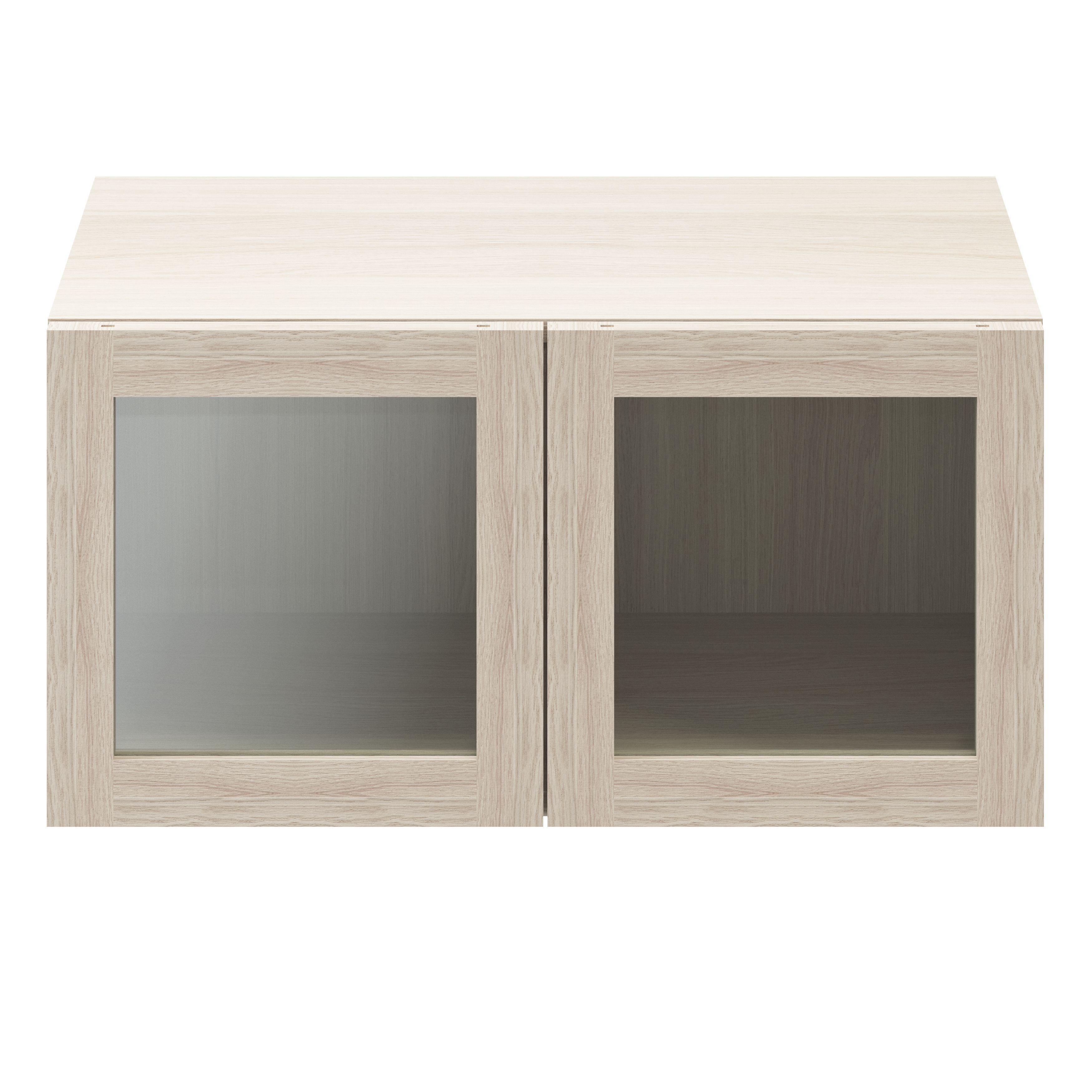 GoodHome Atomia Oak effect Transparent Modular furniture door, (H) 372mm (W) 372mm