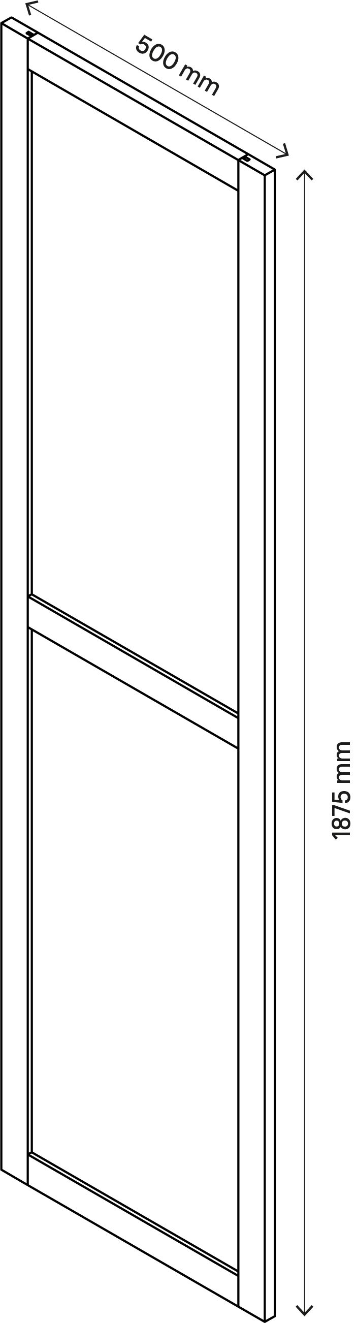 GoodHome Atomia Oak effect Transparent Non-mirrored Modular furniture door, (H) 1872mm (W) 497mm