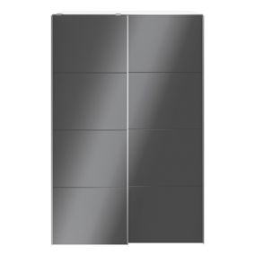 GoodHome Atomia White & anthracite Particle board Wardrobe (H)2250mm (W)1500mm (D)655mm