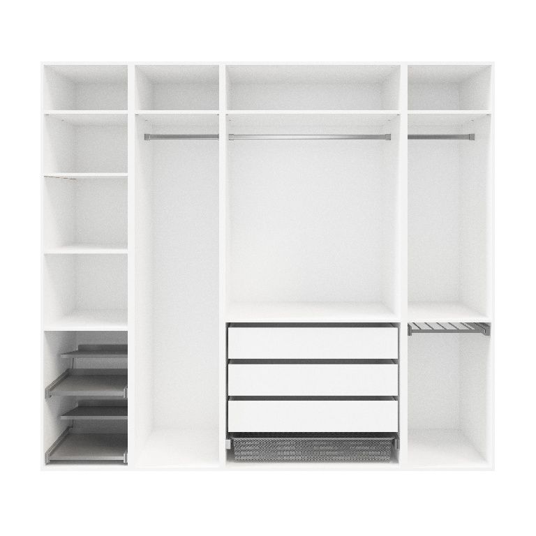 GoodHome Atomia White Bedroom storage unit kit (H)2250mm (W)2500mm (D)580mm