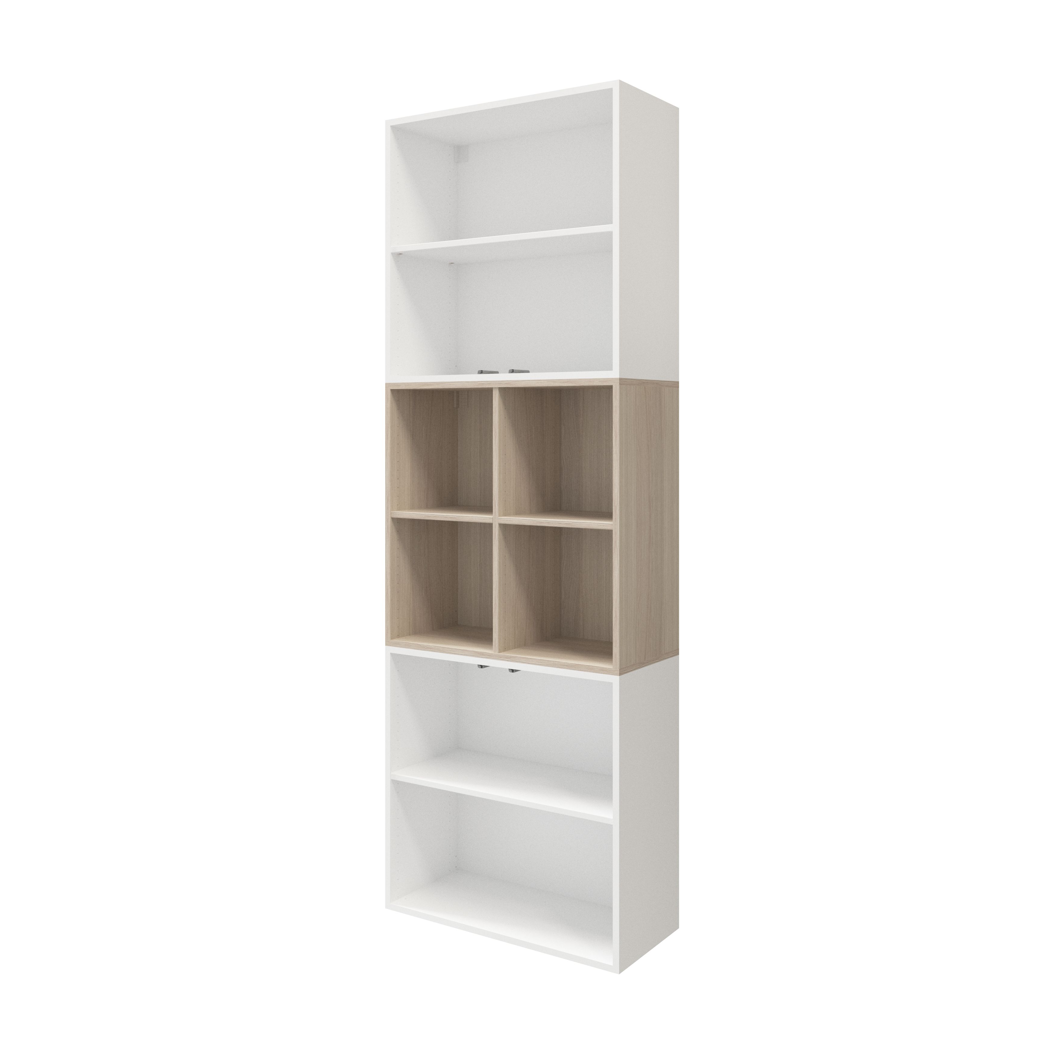 GoodHome Atomia White Door, Oak effect Office & living storage (H)2250mm (W)750mm (D)370mm