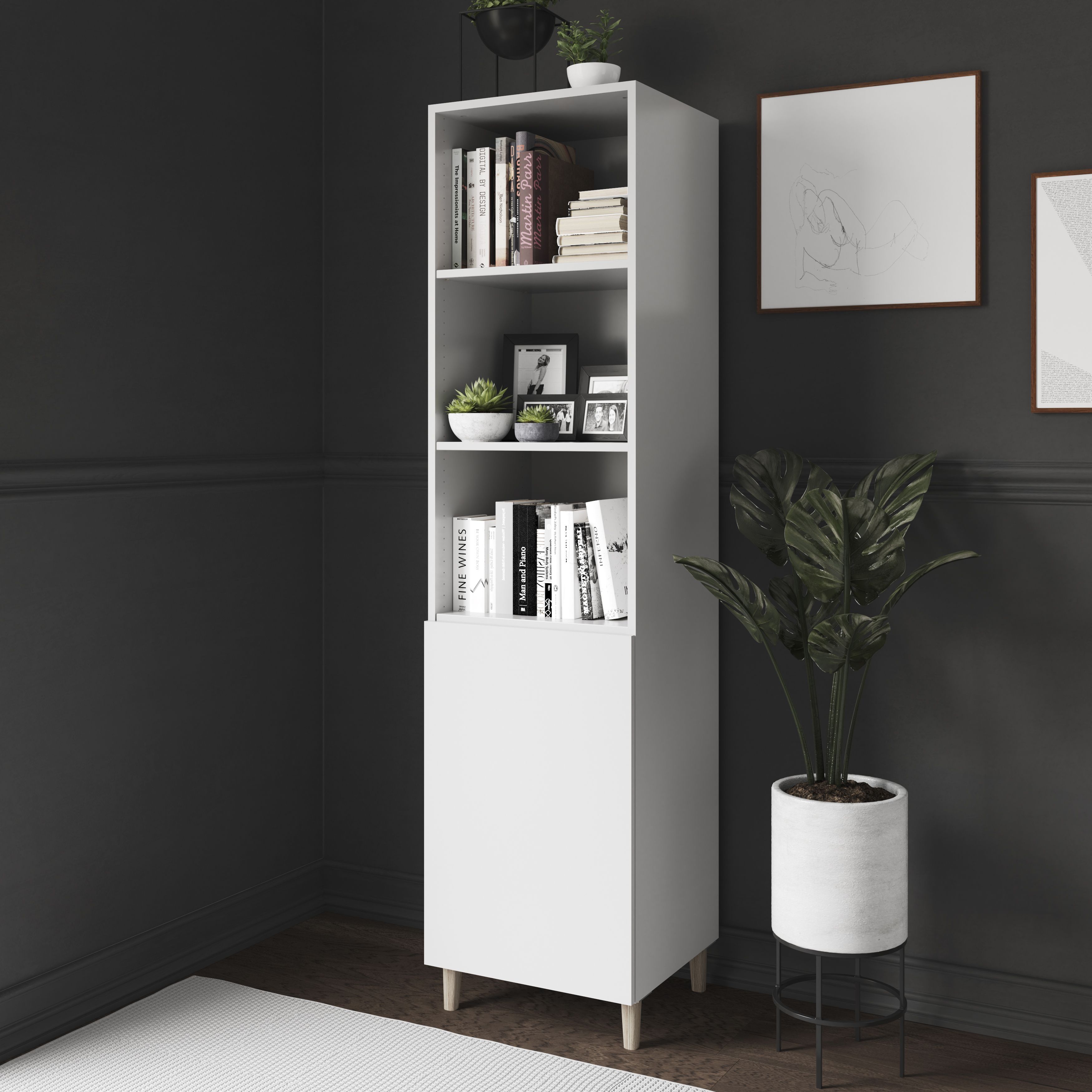 GoodHome Atomia White Large Tall storage unit (H)1875mm