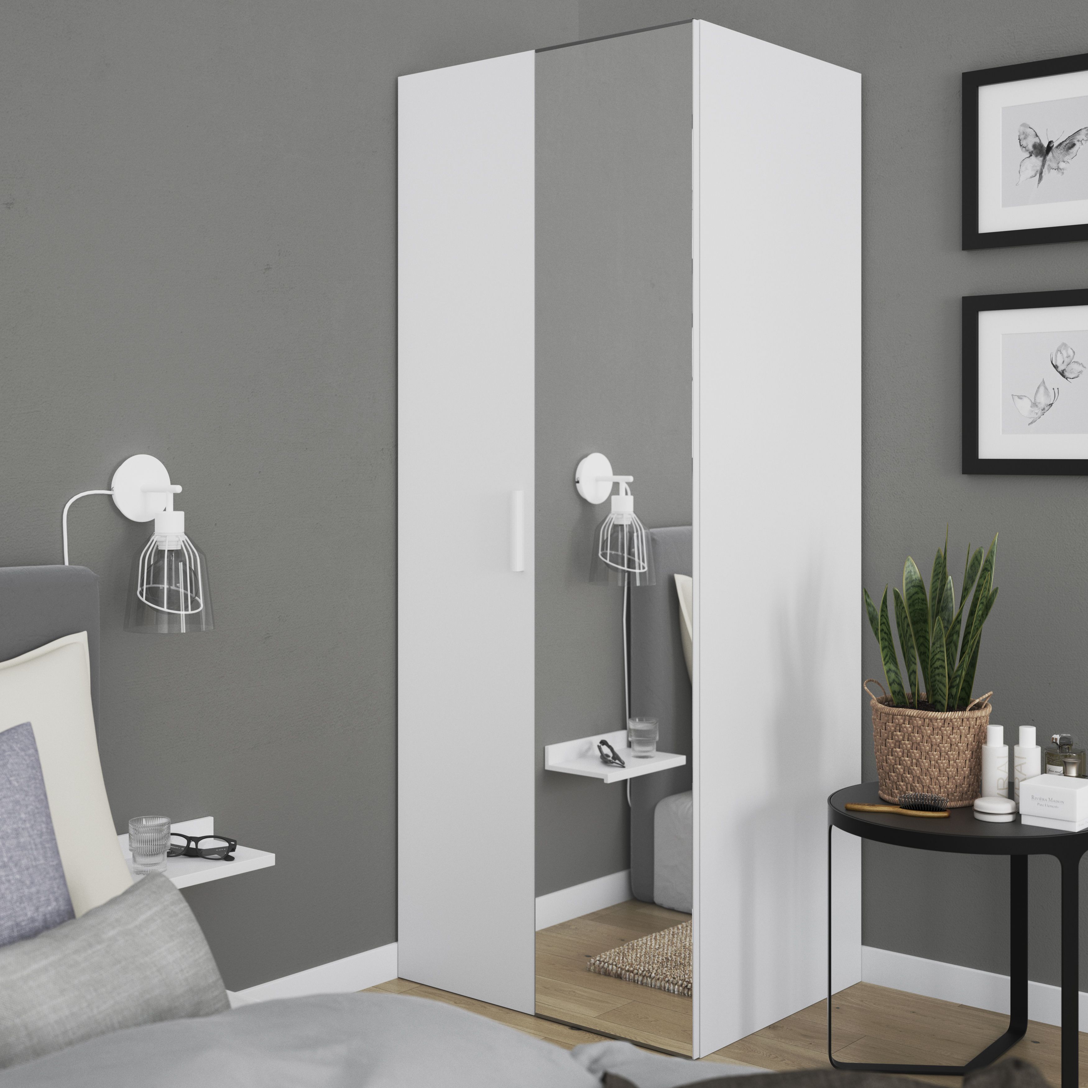 GoodHome Atomia White Modular furniture cabinet, (H)1875mm (W)750mm (D)580mm