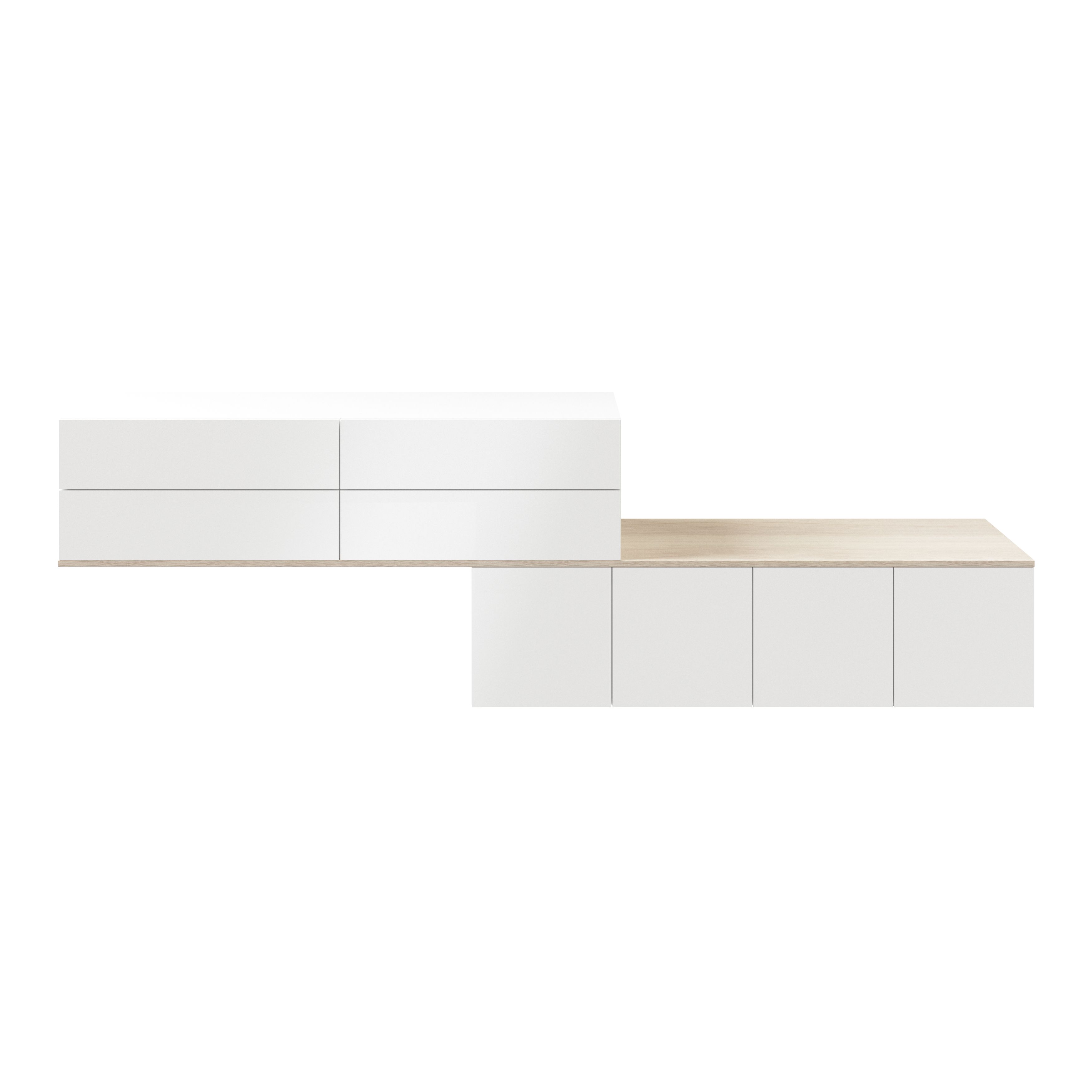 GoodHome Atomia White Oak effect Small Wall storage kit (H)750mm