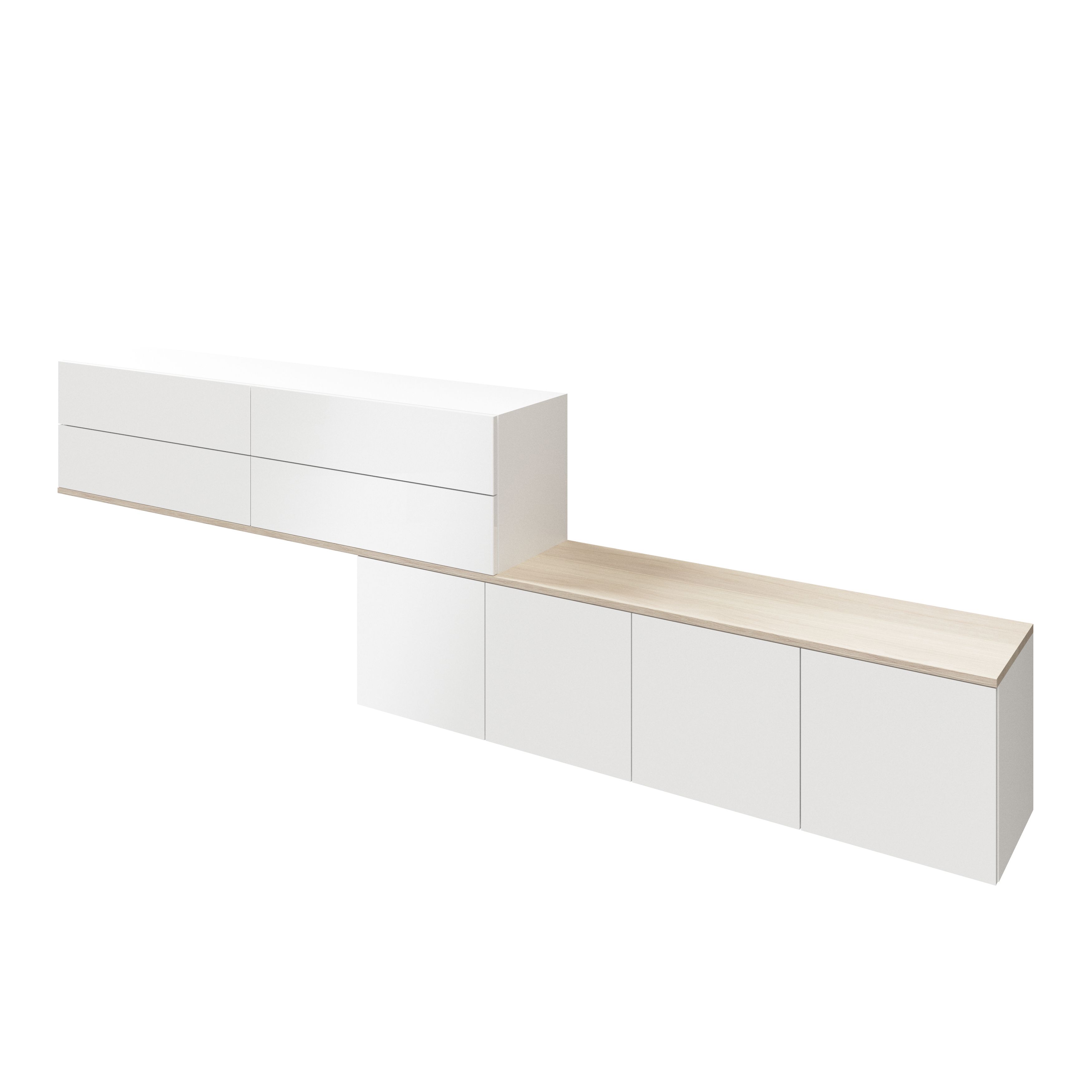 GoodHome Atomia White Oak effect Small Wall storage kit (H)750mm