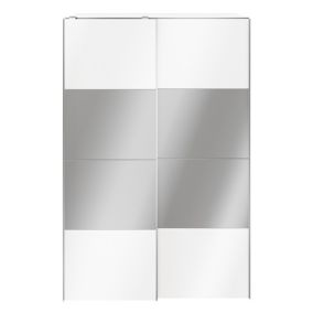 GoodHome Atomia White Particle board Mirrored Wardrobe (H)2250mm (W)1500mm (D)655mm