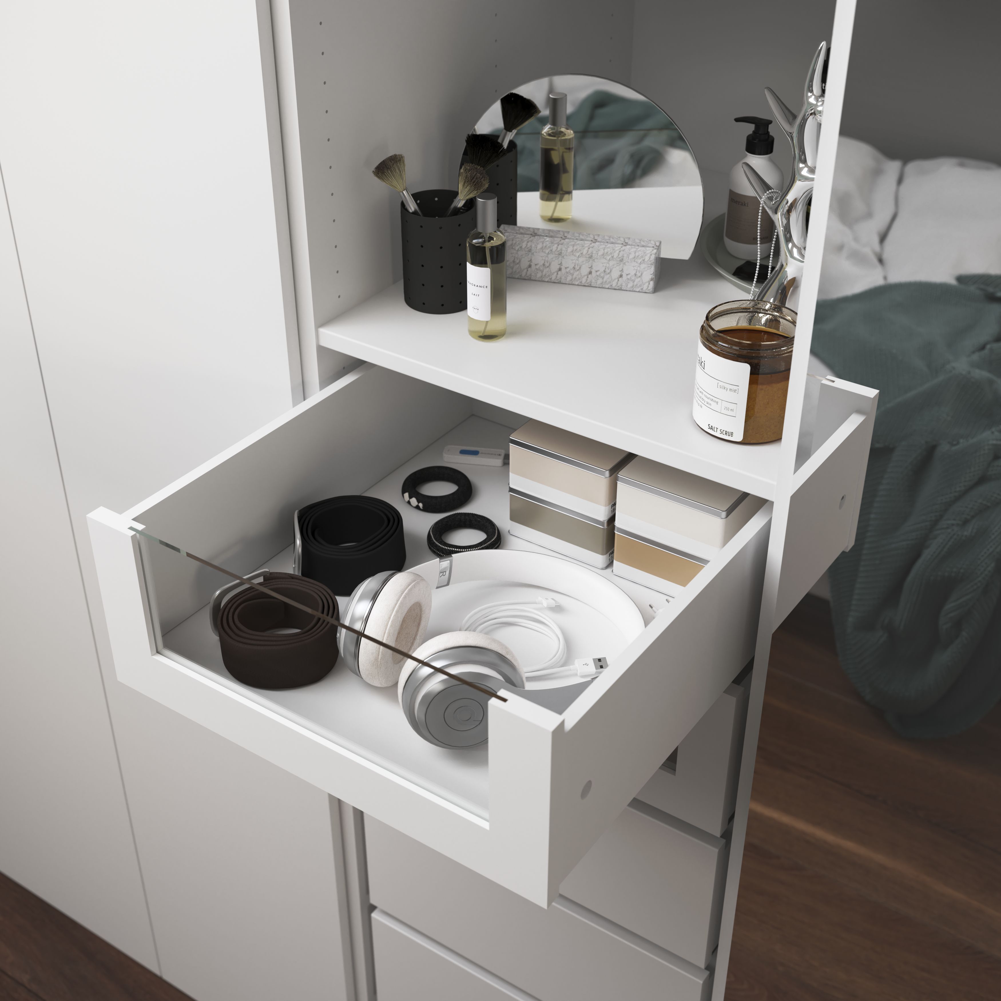 GoodHome Atomia White Shaker Internal Drawer (H)170mm (W)464mm (D)500mm