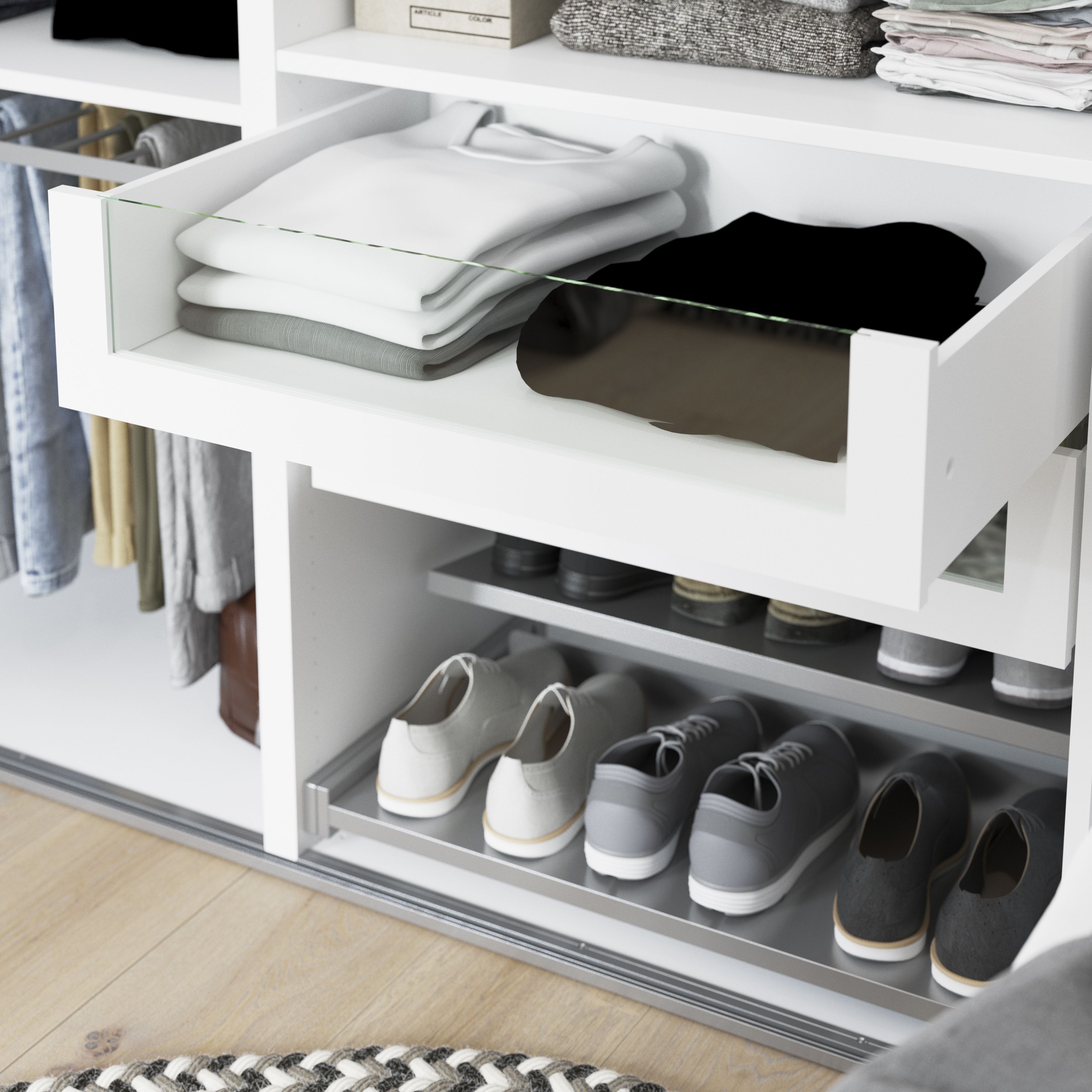 GoodHome Atomia White Shaker Internal Drawer (H)170mm (W)714mm (D)500mm