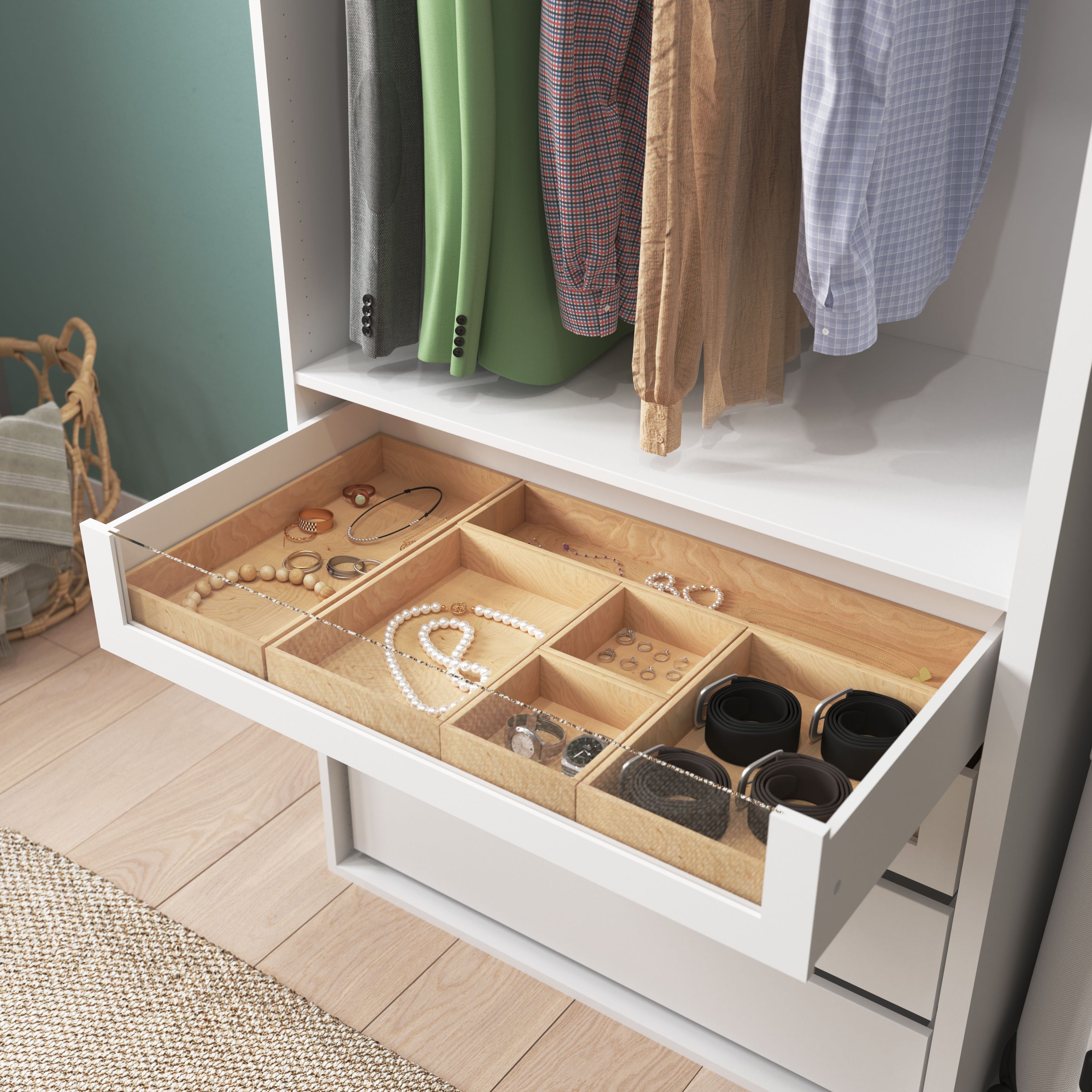 GoodHome Atomia White Shaker Internal Drawer (H)170mm (W)937mm (D)500mm