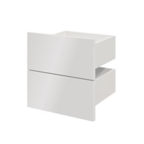 GoodHome Atomia White Slab Drawer (H)184.5mm (W)372mm (D)300mm, Set of 2