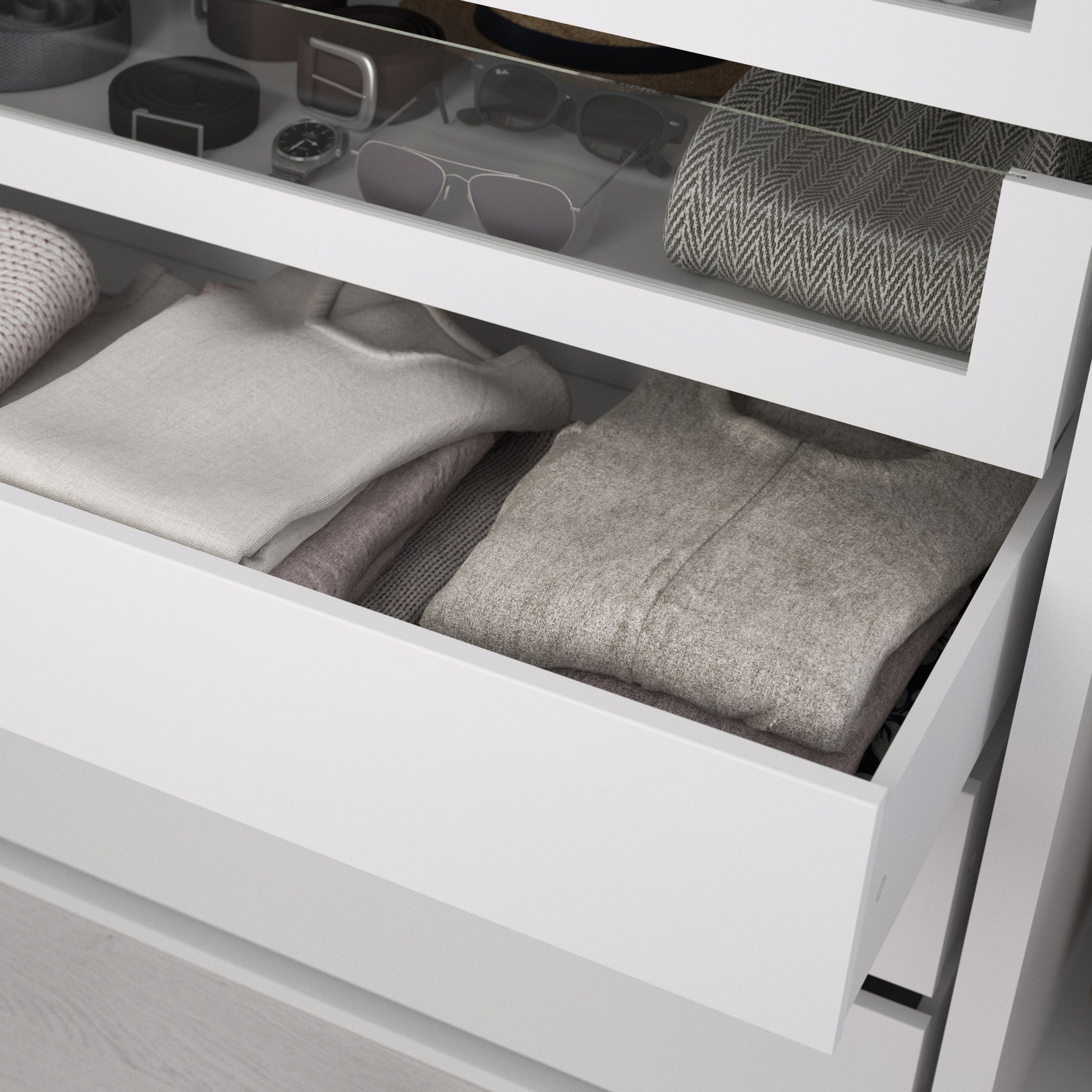 GoodHome Atomia White Slab Internal Drawer (H)170mm (W)339mm (D)390mm