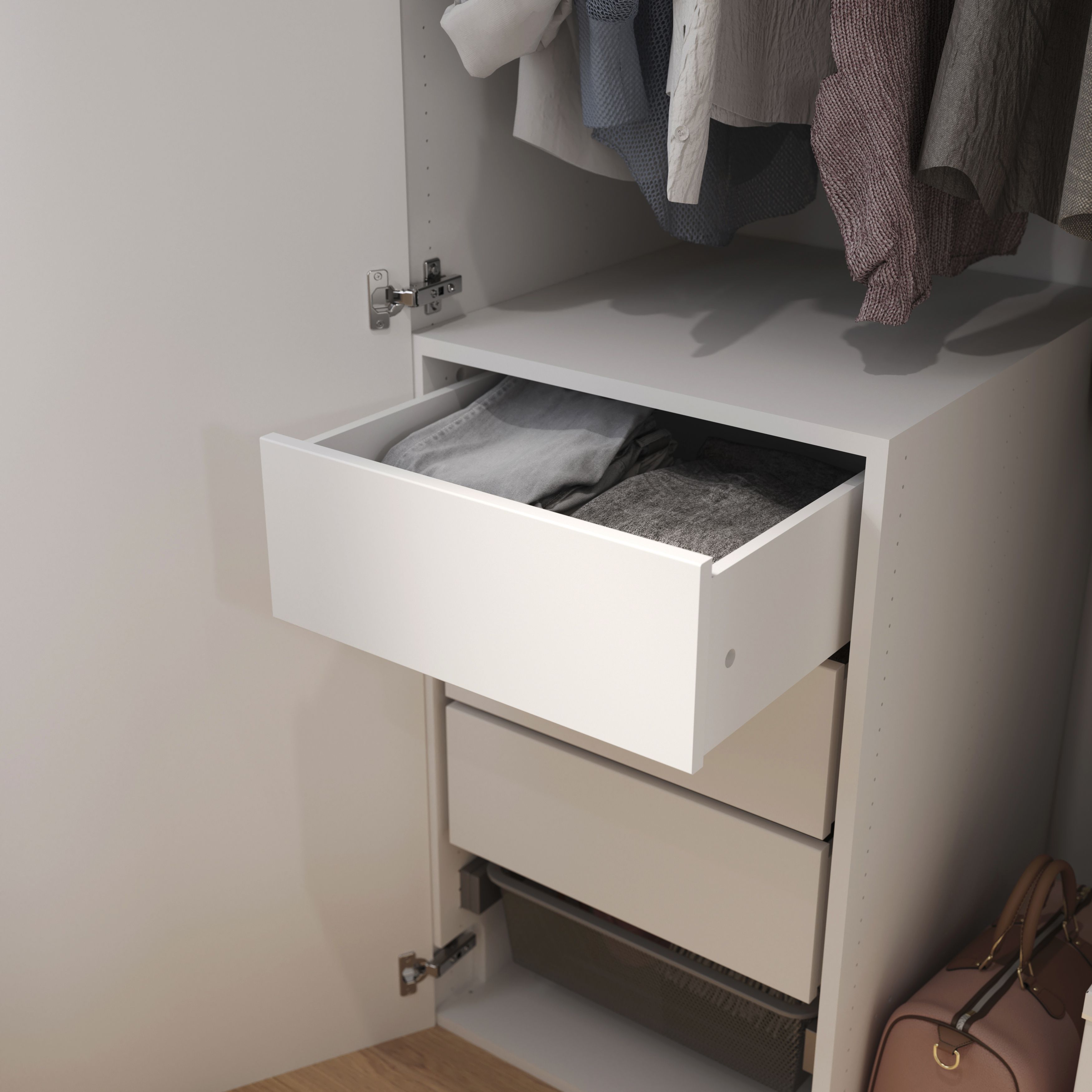GoodHome Atomia White Slab Internal Drawer (H)170mm (W)464mm (D)500mm