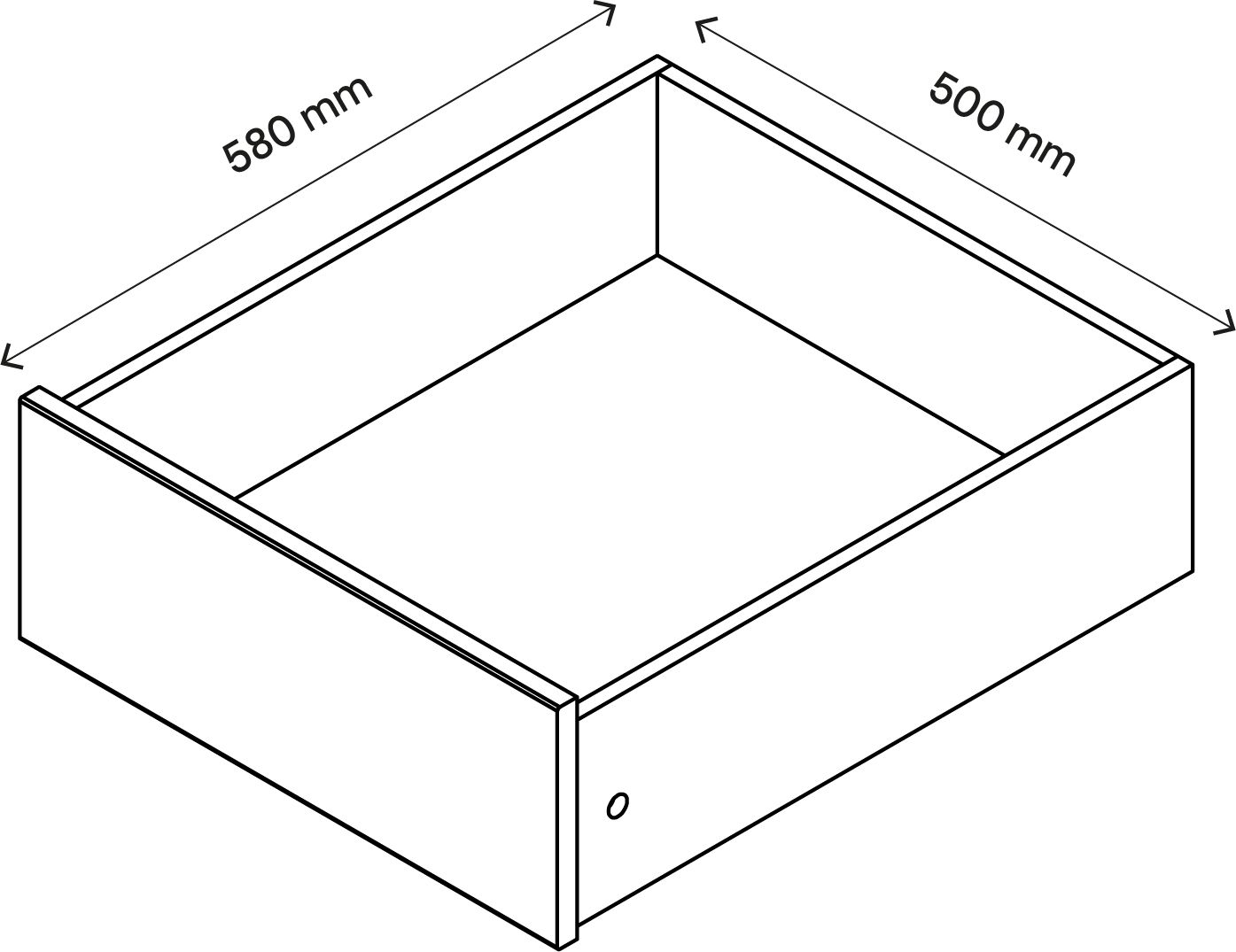 GoodHome Atomia White Slab Internal Drawer (H)170mm (W)464mm (D)500mm